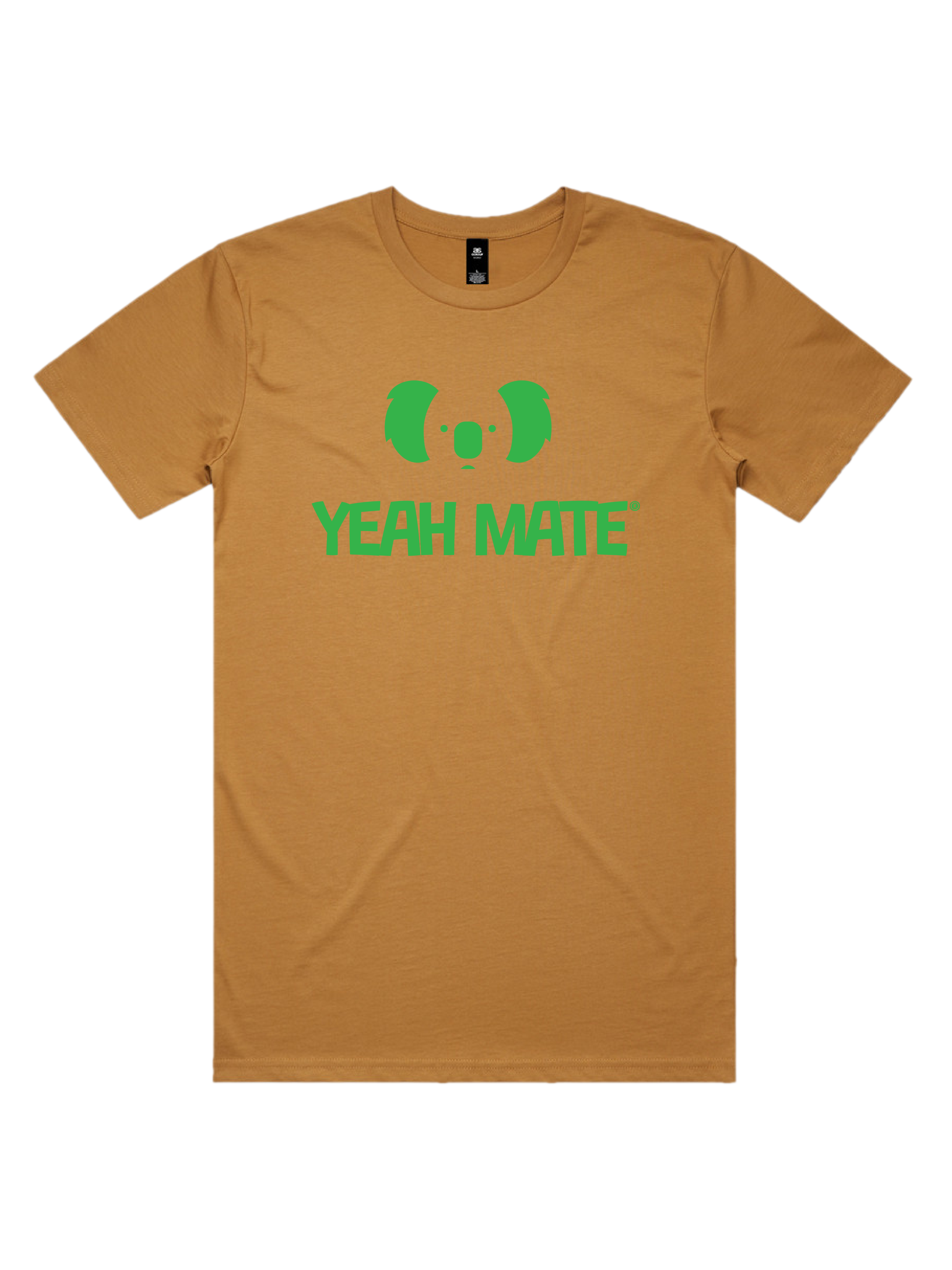 Premium Cotton Graphic T-shirt - Men's Fit - YM Stacked Logo - Camel - Yeah Mate Freestyle™ Clothing 2