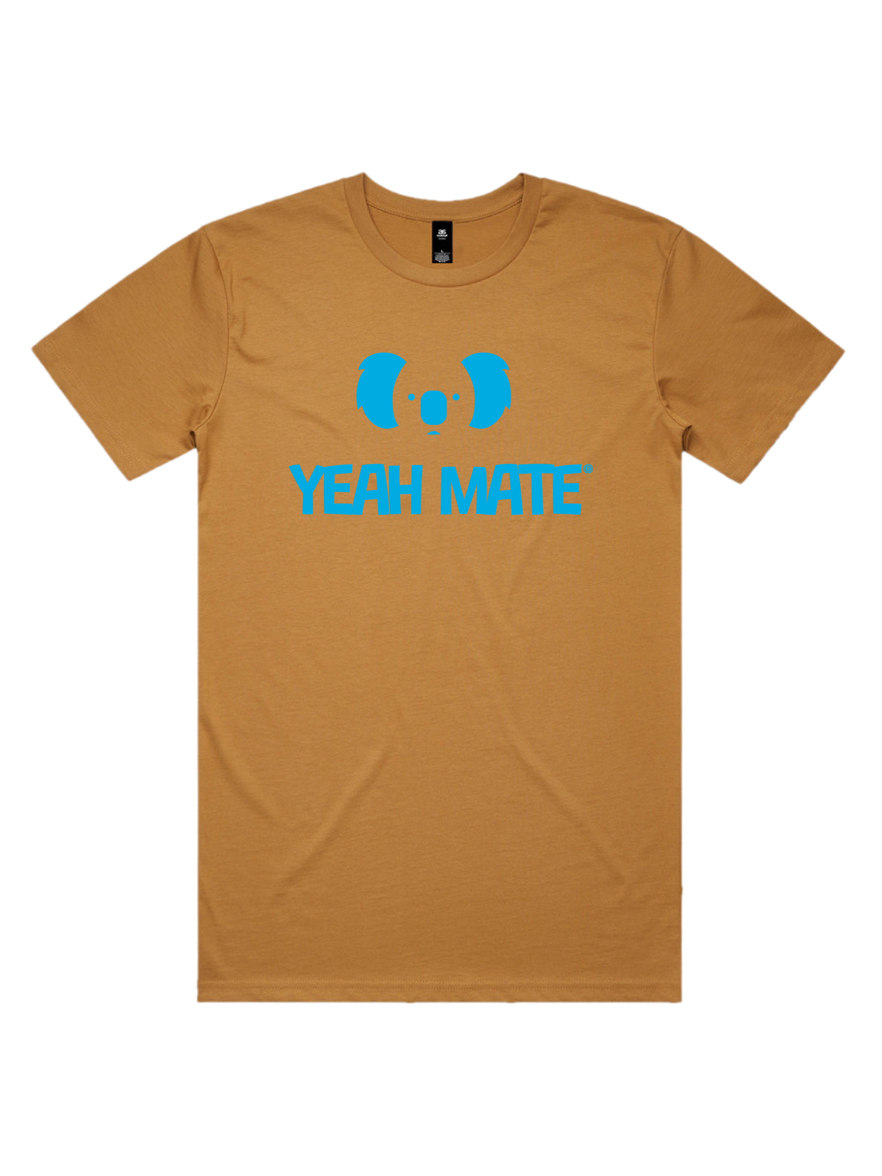 Premium Cotton Graphic T-shirt - Men's Fit - YM Stacked Logo - Camel - Yeah Mate Freestyle™ Clothing 3