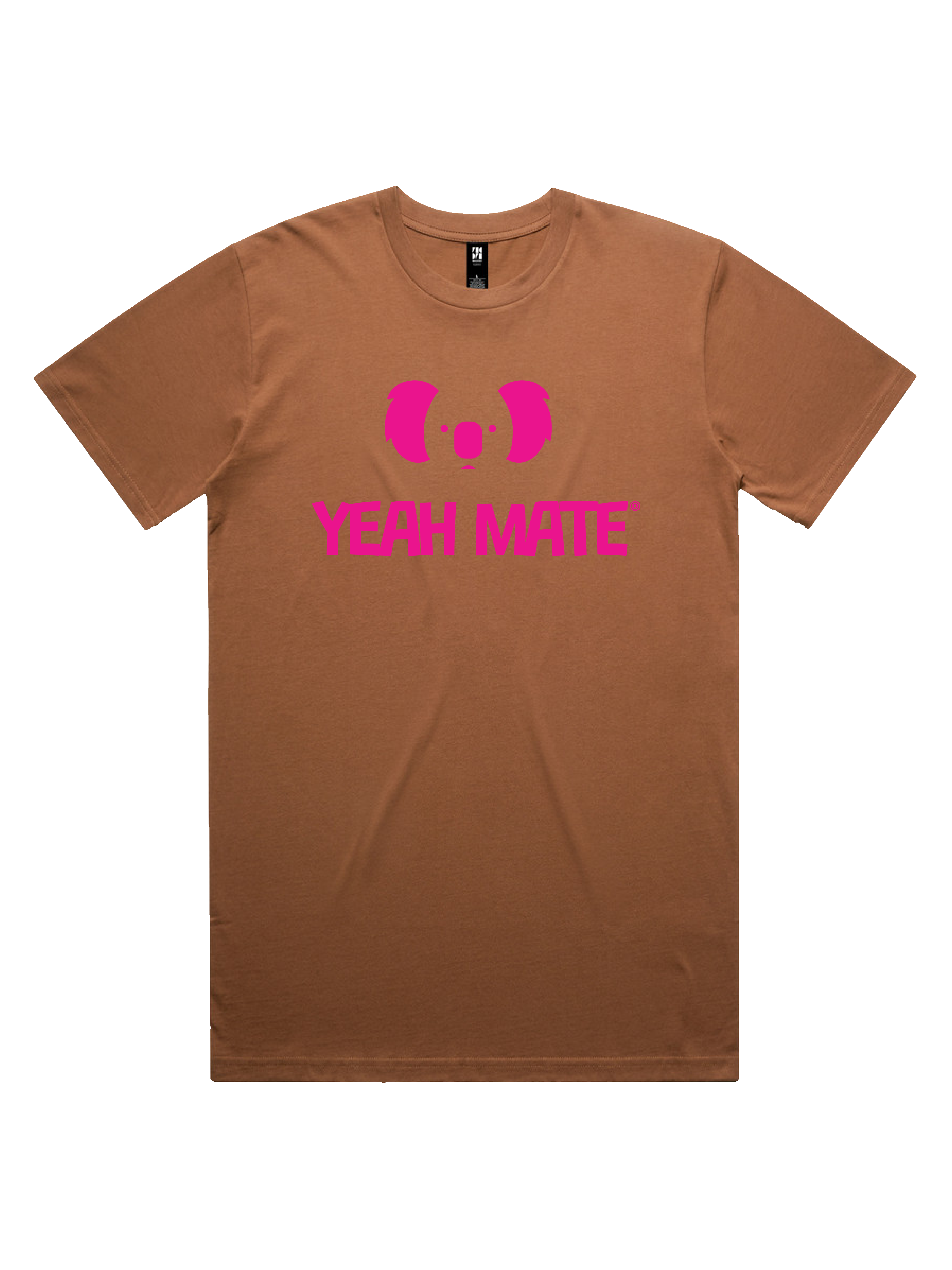 Premium Cotton Graphic T-shirt - Men's Fit - YM Stacked Logo - Cocoa - Yeah Mate Freestyle™ Clothing 1