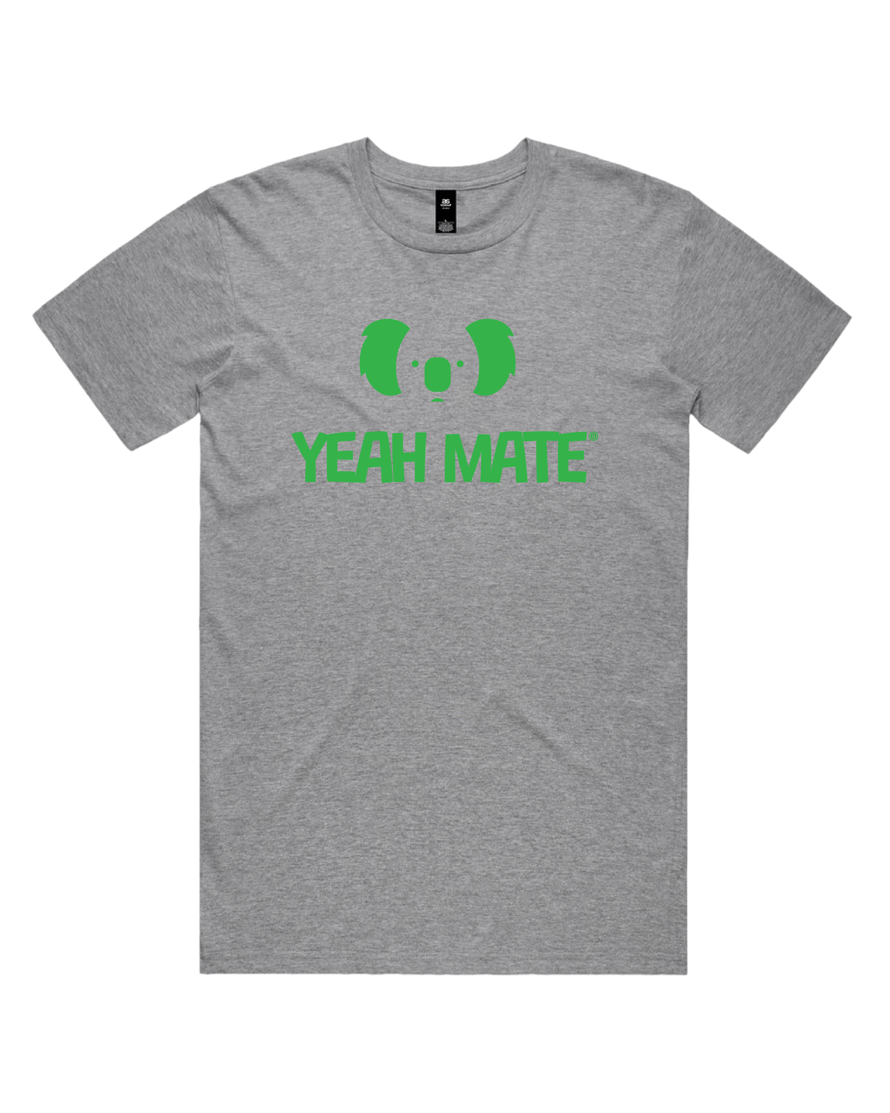 Premium Cotton Graphic T-shirt - Men's Fit - YM Stacked Logo - Grey Marle - Yeah Mate Freestyle™ Clothing 2