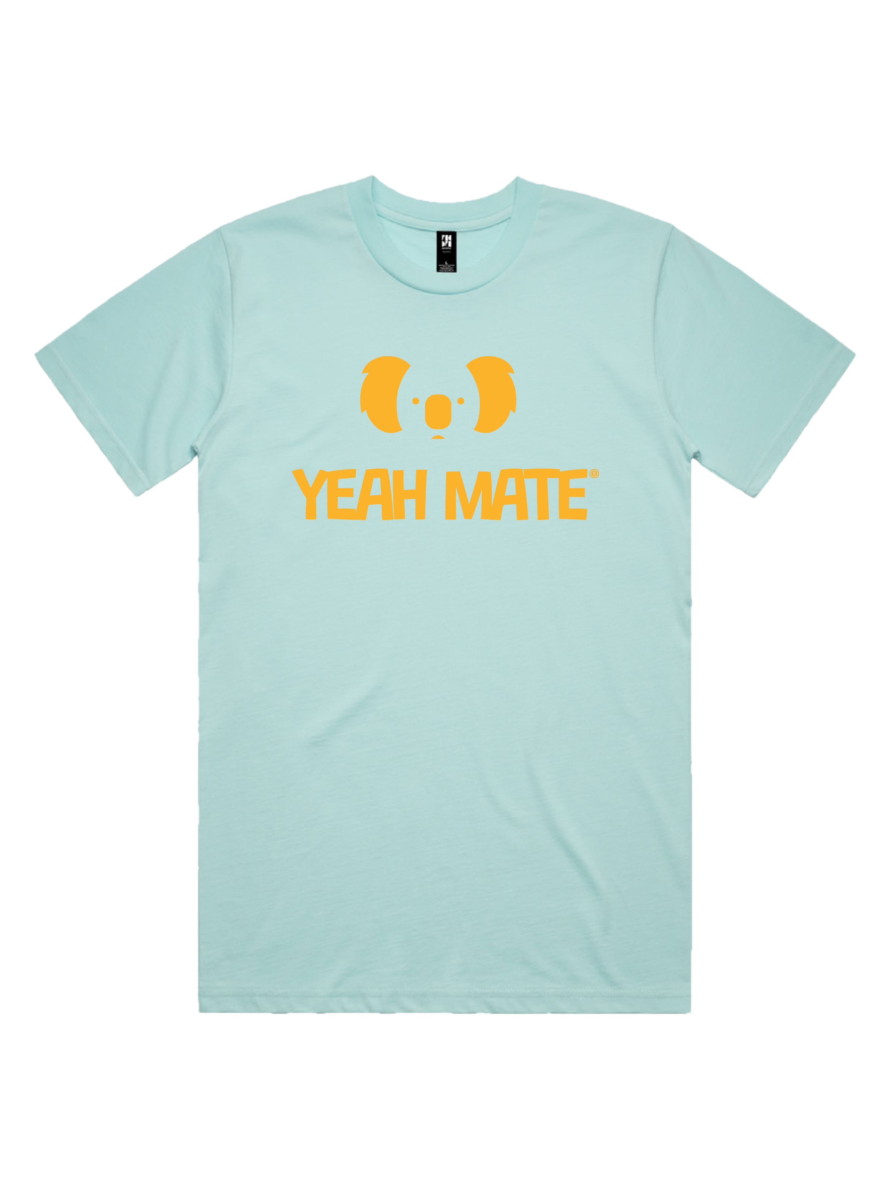Premium Cotton Graphic T-shirt - Men's Fit - YM Stacked Logo - Lagoon - Yeah Mate Freestyle™ Clothing