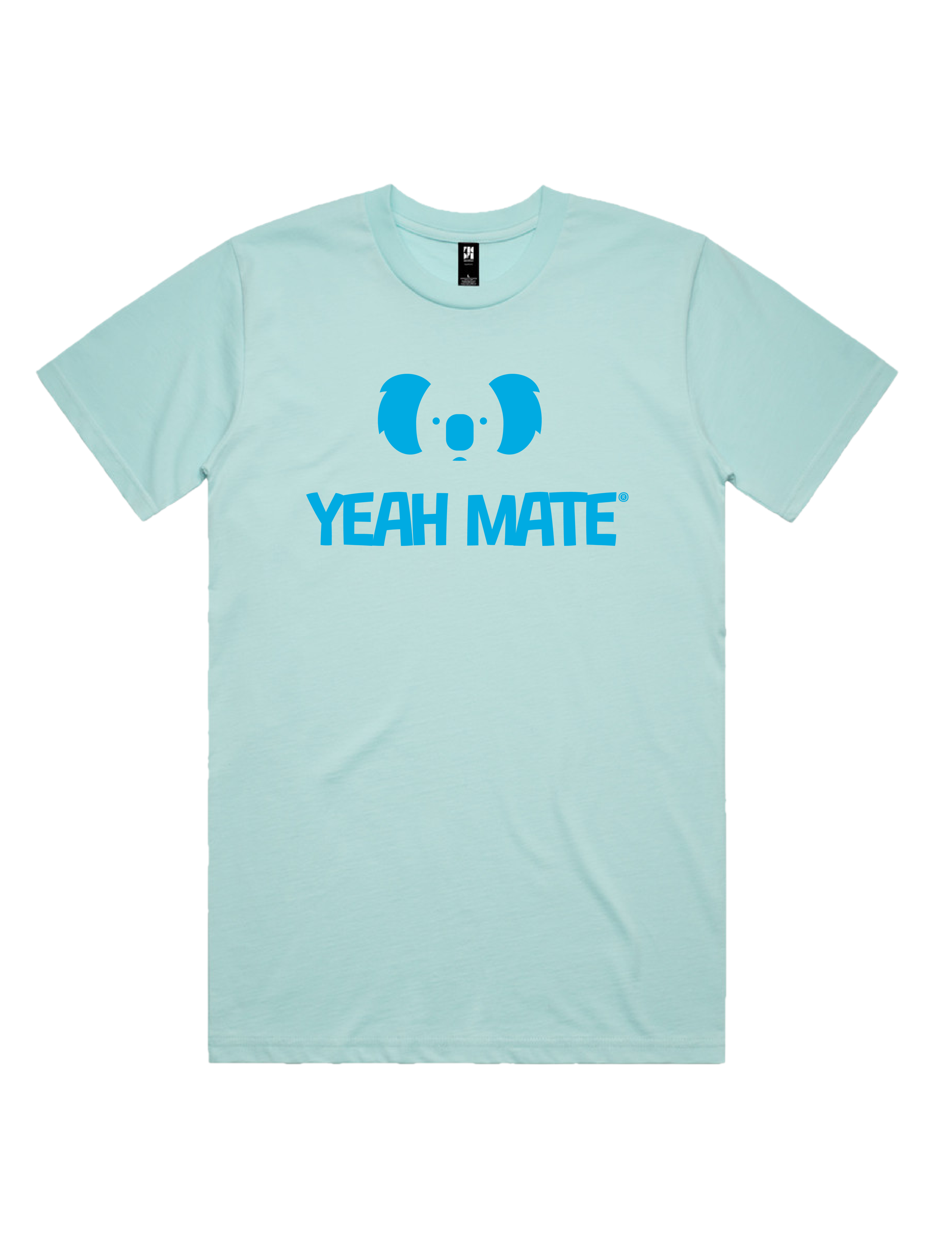 Premium Cotton Graphic T-shirt - Men's Fit - YM Stacked Logo - Lagoon - Yeah Mate Freestyle™ Clothing 3