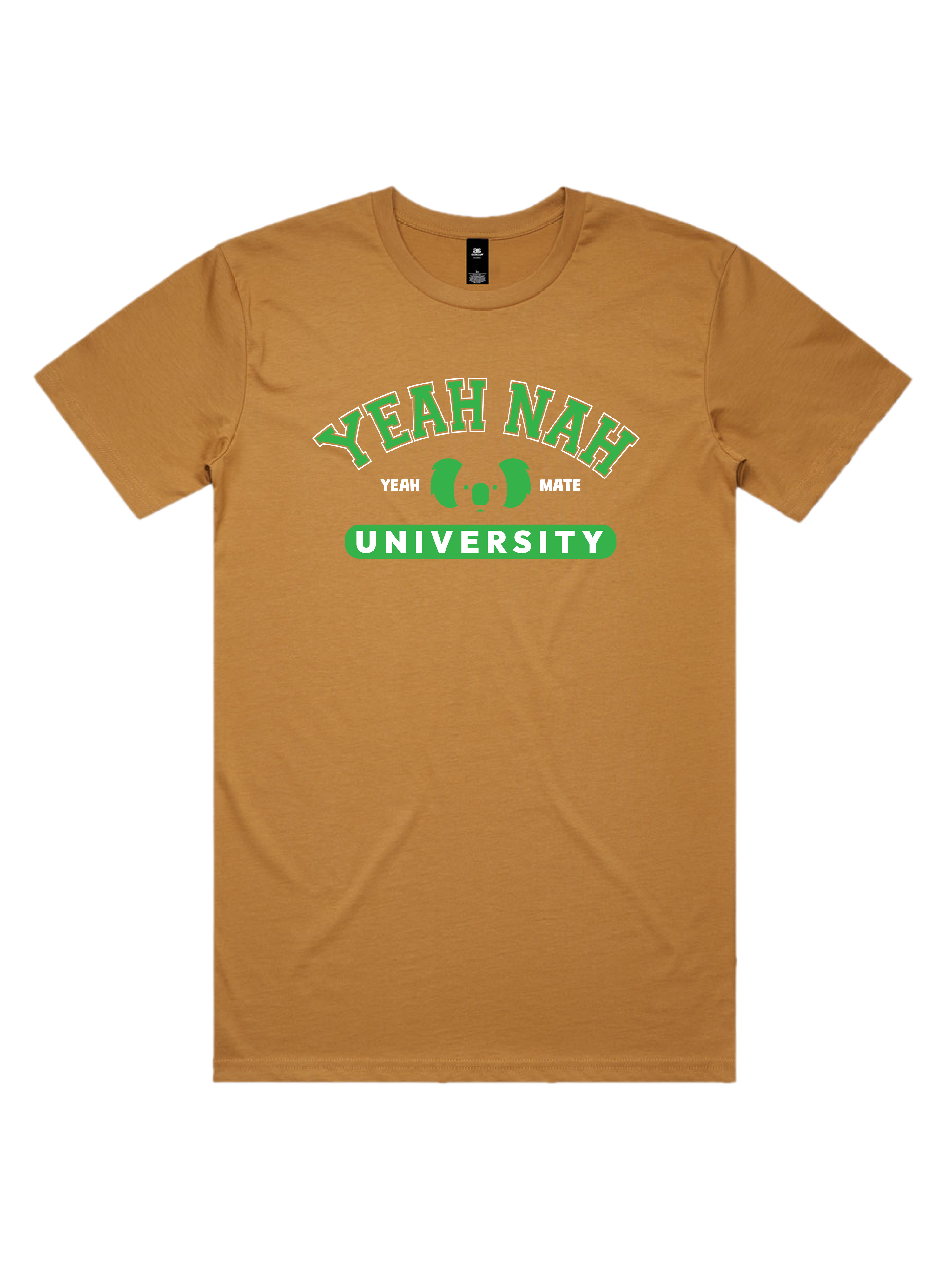 Premium Cotton Graphic T-shirt - Men's Fit - Yeah Nah University™  - Camel - Yeah Mate Freestyle™ Clothing 2