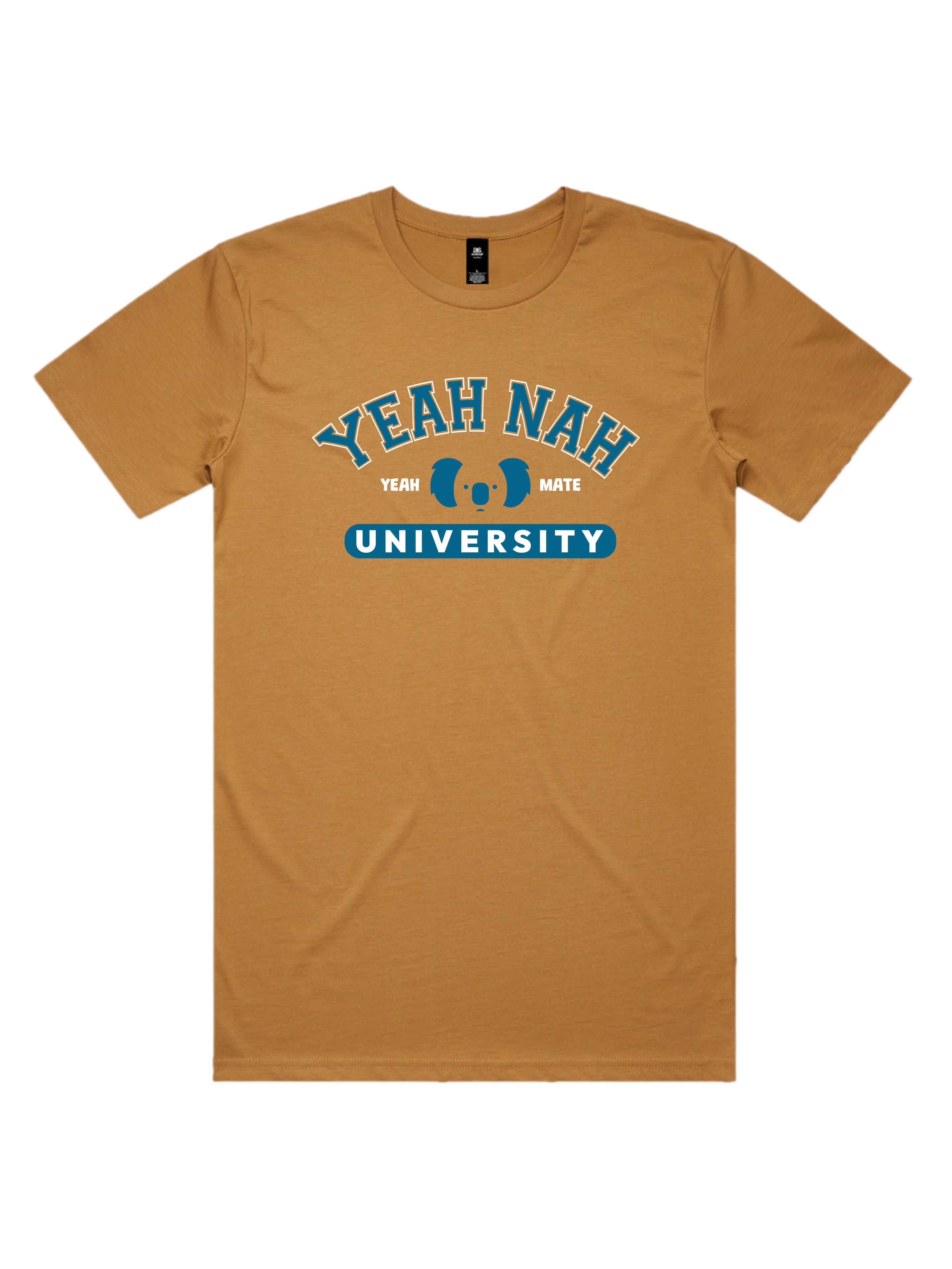 Premium Cotton Graphic T-shirt - Men's Fit - Yeah Nah University™  - Camel - Yeah Mate Freestyle™ Clothing 3