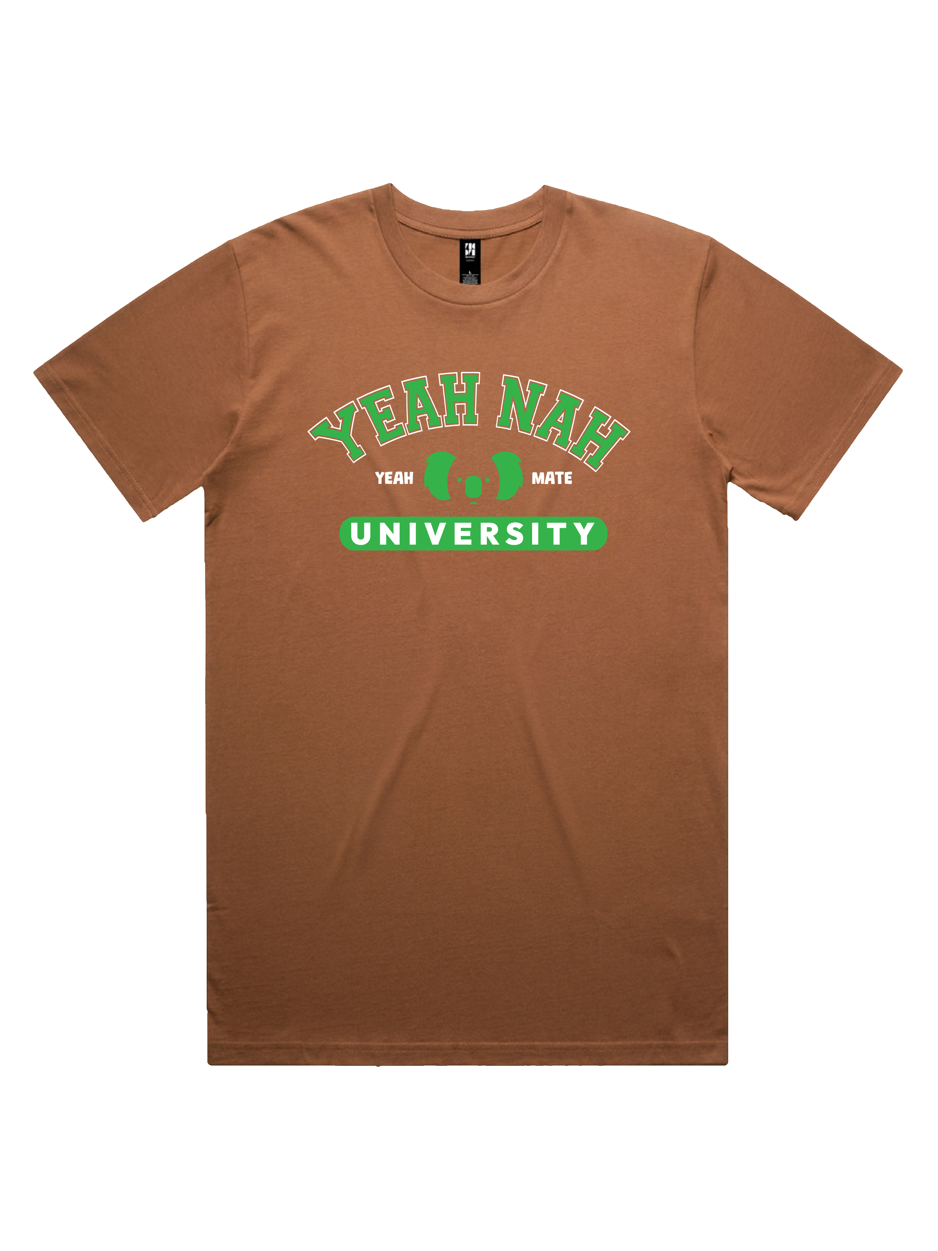 Premium Cotton Graphic T-shirt - Men's Fit - Yeah Nah University™  - Cocoa - Yeah Mate Freestyle™ Clothing 2