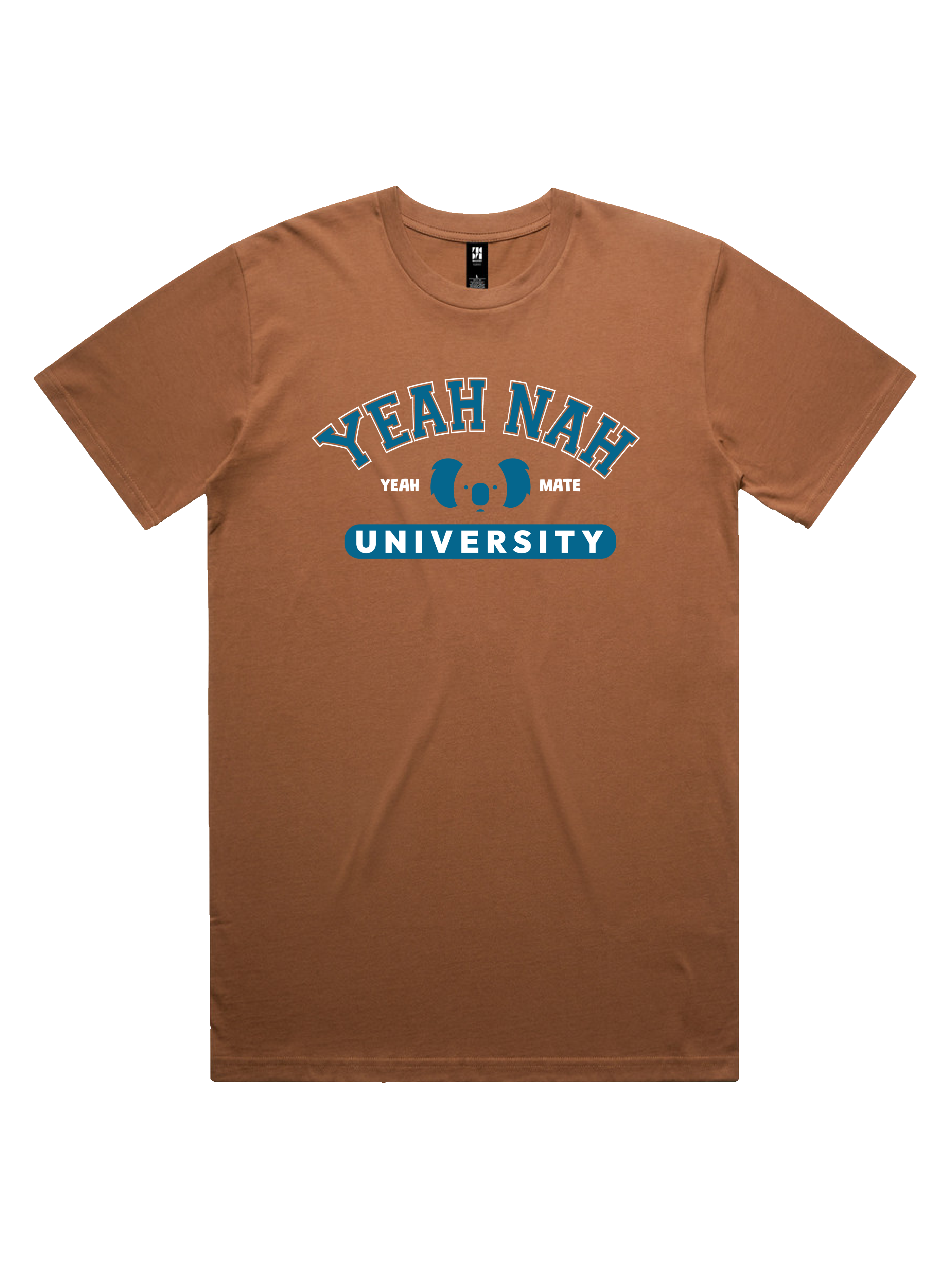 Premium Cotton Graphic T-shirt - Men's Fit - Yeah Nah University™  - Cocoa - Yeah Mate Freestyle™ Clothing 3