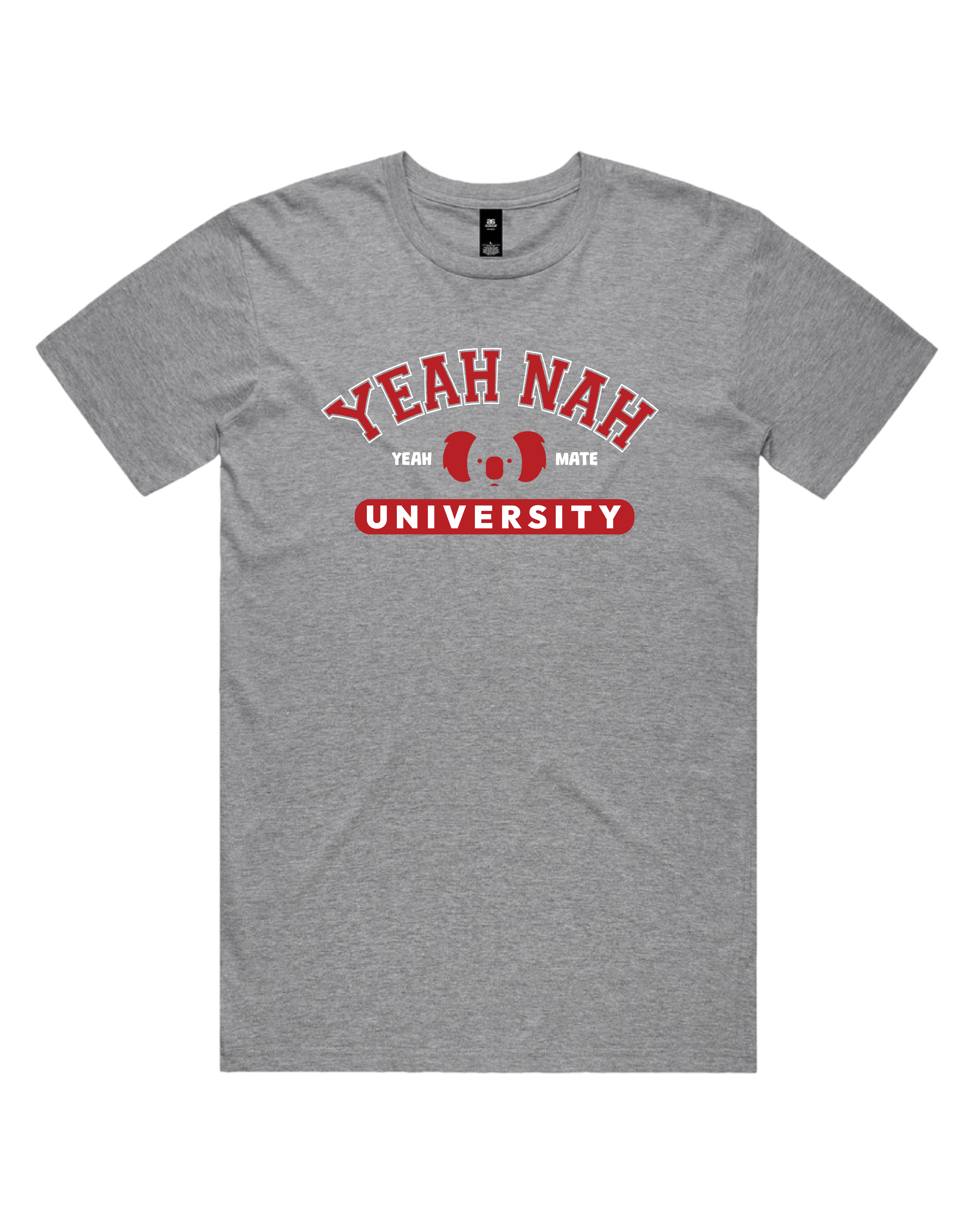 Premium Cotton Graphic T-shirt - Men's Fit - Yeah Nah University™  - Grey Marle - Yeah Mate Freestyle™ Clothing 3