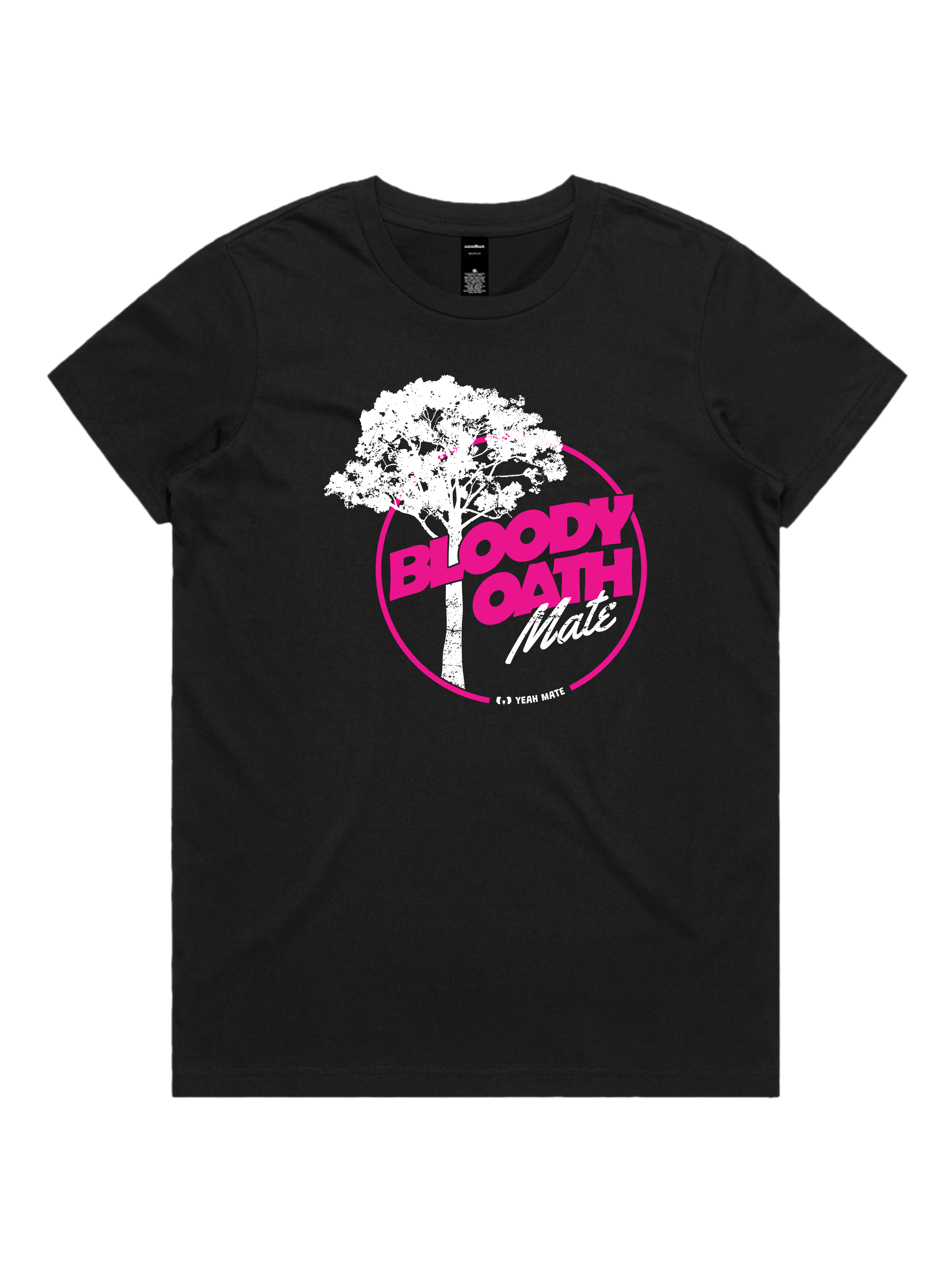 Premium Cotton Graphic T-shirt - Women's Fit - Bloody Oath Mate™ - Black - Yeah Mate Freestyle™ Clothing