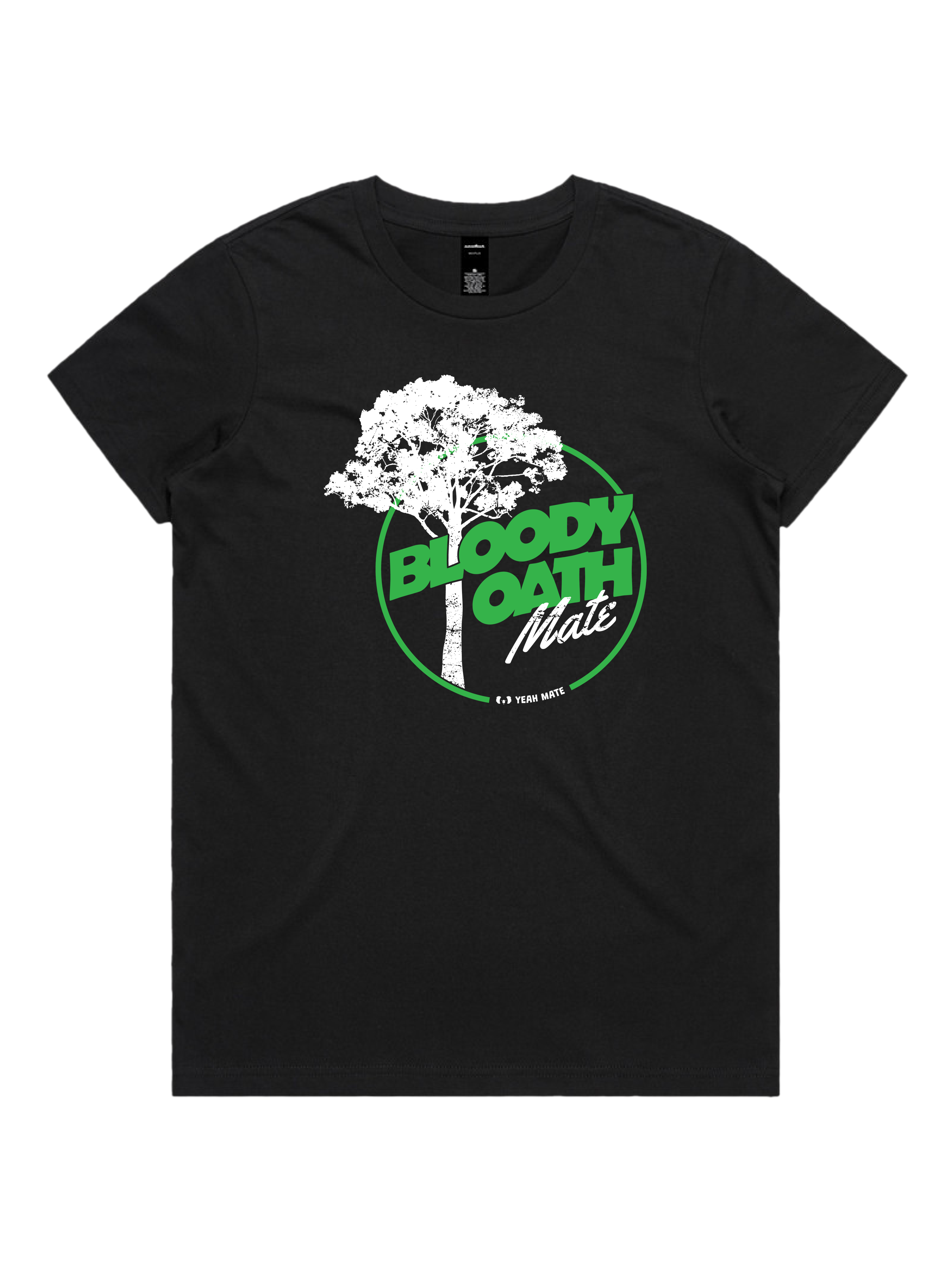 Premium Cotton Graphic T-shirt - Women's Fit - Bloody Oath Mate™ - Black - Yeah Mate Freestyle™ Clothing 2