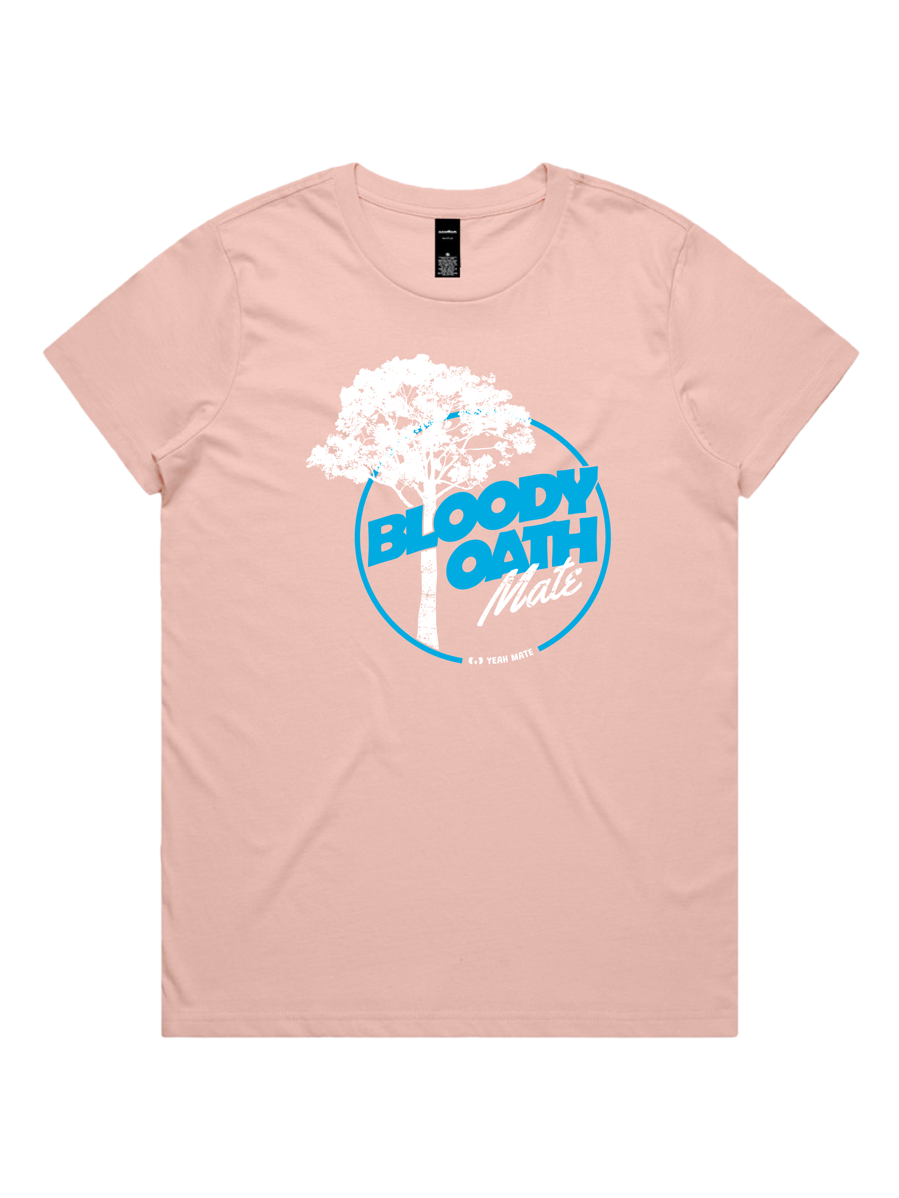 Premium Cotton Graphic T-shirt - Women's Fit - Bloody Oath Mate™ - Pink - Yeah Mate Freestyle™ Clothing