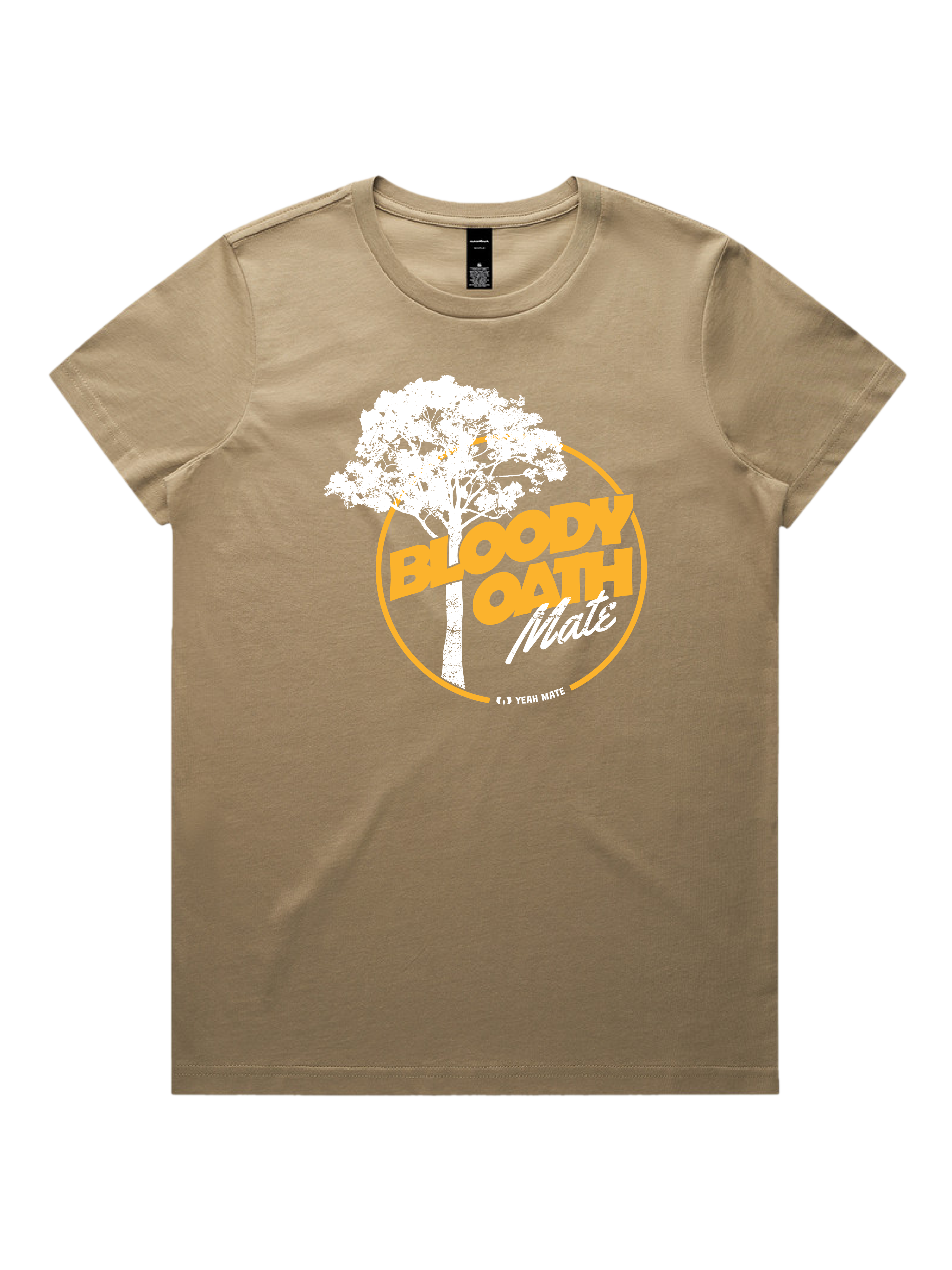 Premium Cotton Graphic T-shirt - Women's Fit - Bloody Oath Mate™ - Sand - Yeah Mate Freestyle™ Clothing 2