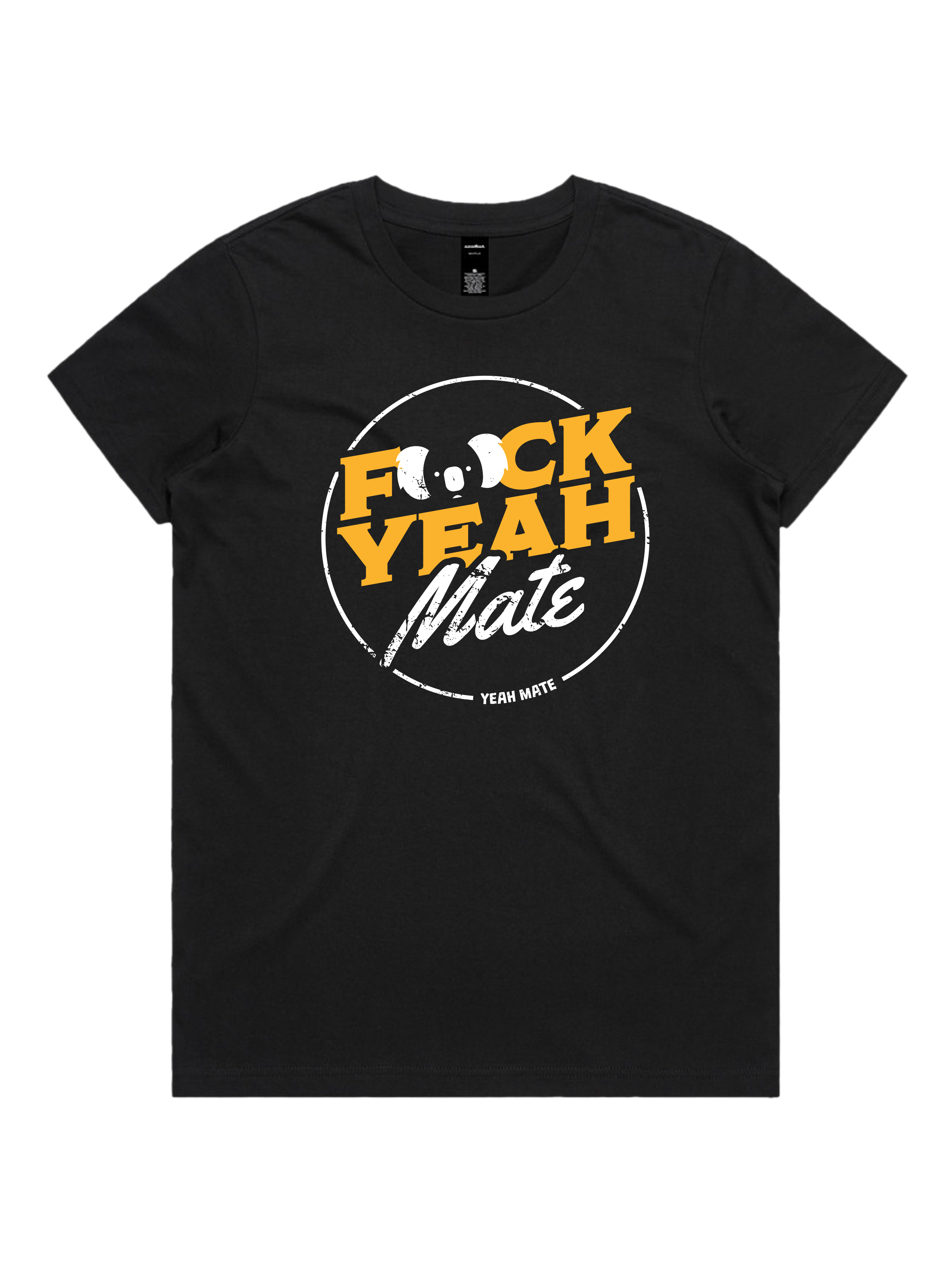 Premium Cotton Graphic T-shirt - Women's Fit - F🐨ck Yeah Mate™  - Black - Yeah Mate Freestyle™ Clothing 2