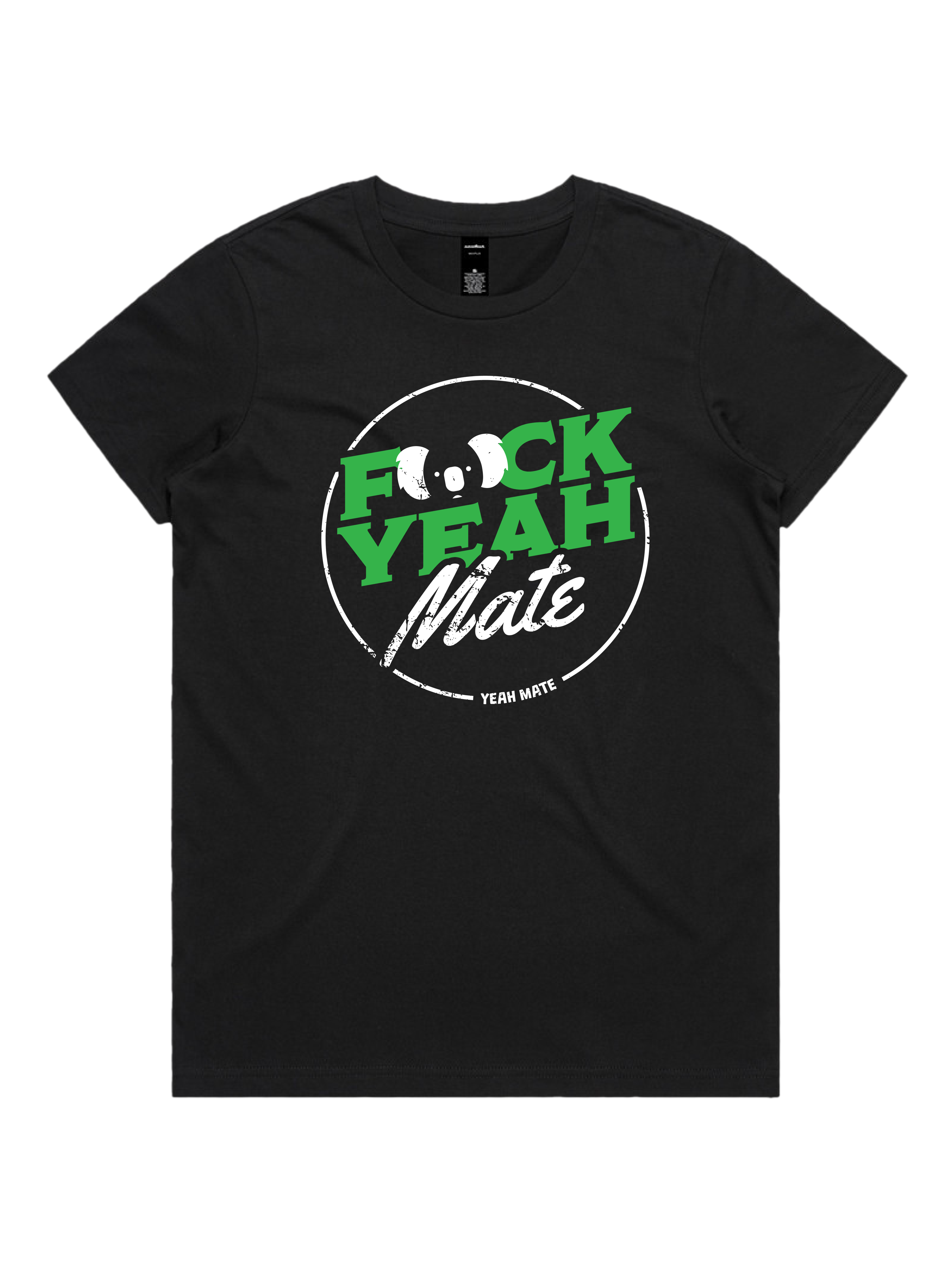 Premium Cotton Graphic T-shirt - Women's Fit - F🐨ck Yeah Mate™  - Black - Yeah Mate Freestyle™ Clothing 3