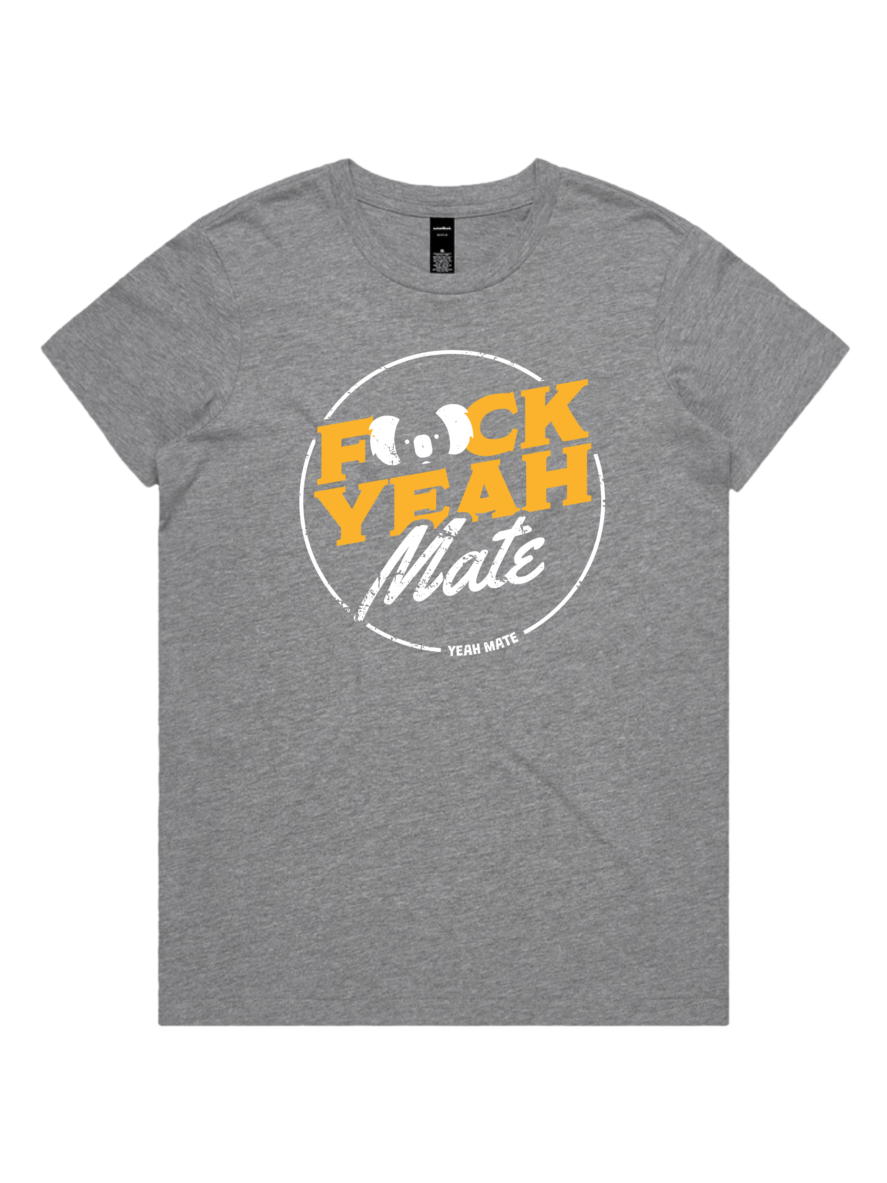 Premium Cotton Graphic T-shirt - Women's Fit - F🐨ck Yeah Mate™  - Grey Marle - Yeah Mate Freestyle™ Clothing 2