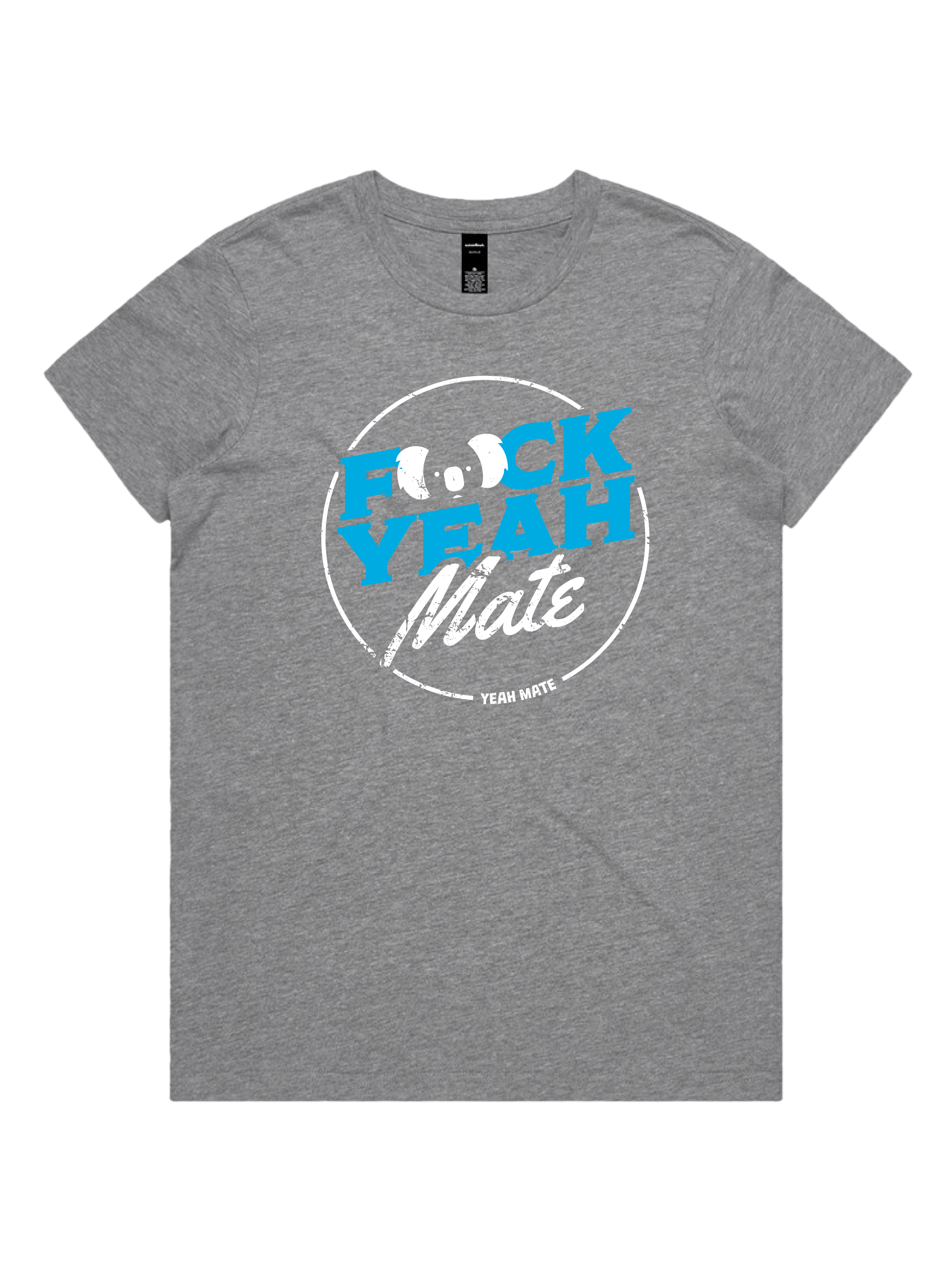 Premium Cotton Graphic T-shirt - Women's Fit - F🐨ck Yeah Mate™  - Grey Marle - Yeah Mate Freestyle™ Clothing 3
