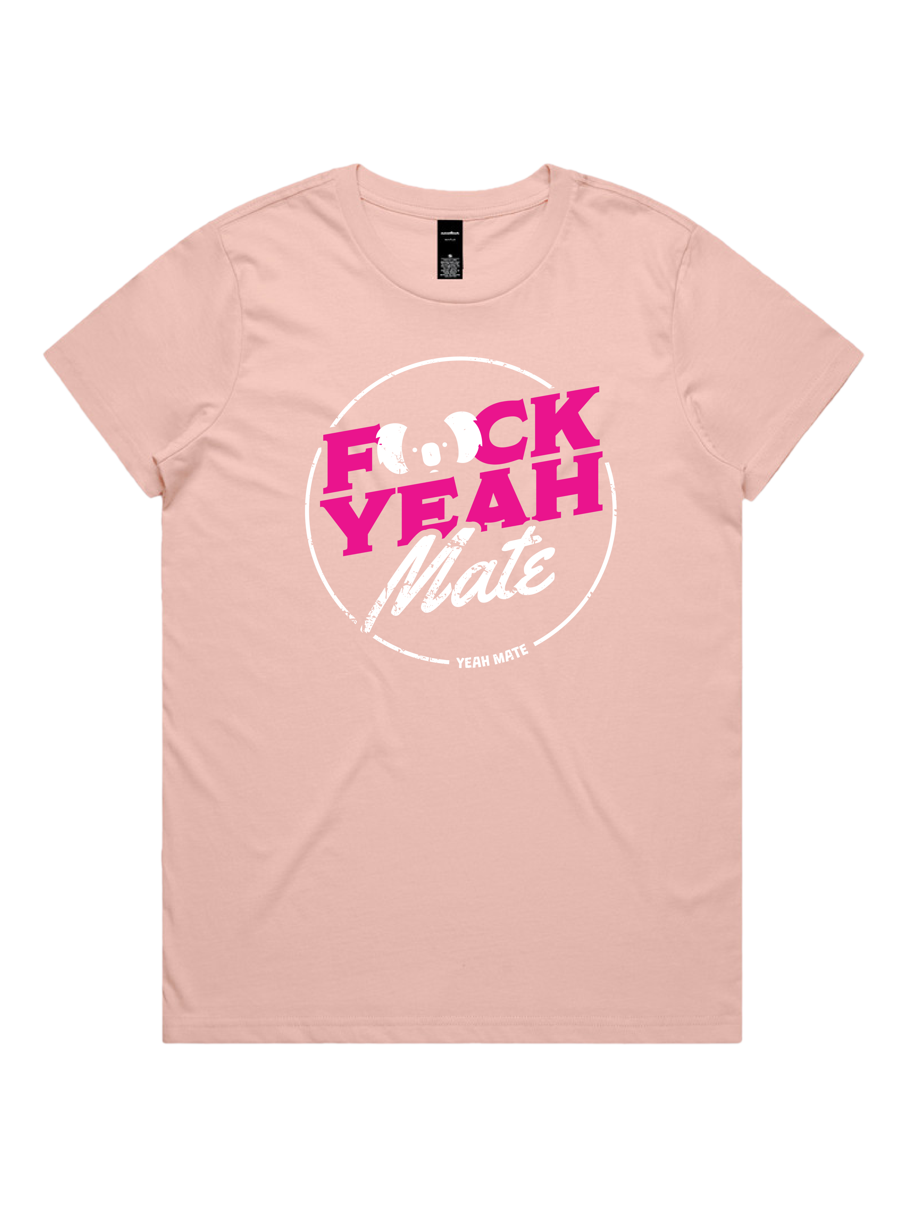 Premium Cotton Graphic T-shirt - Women's Fit - F🐨ck Yeah Mate™  - Pink - Yeah Mate Freestyle™ Clothing