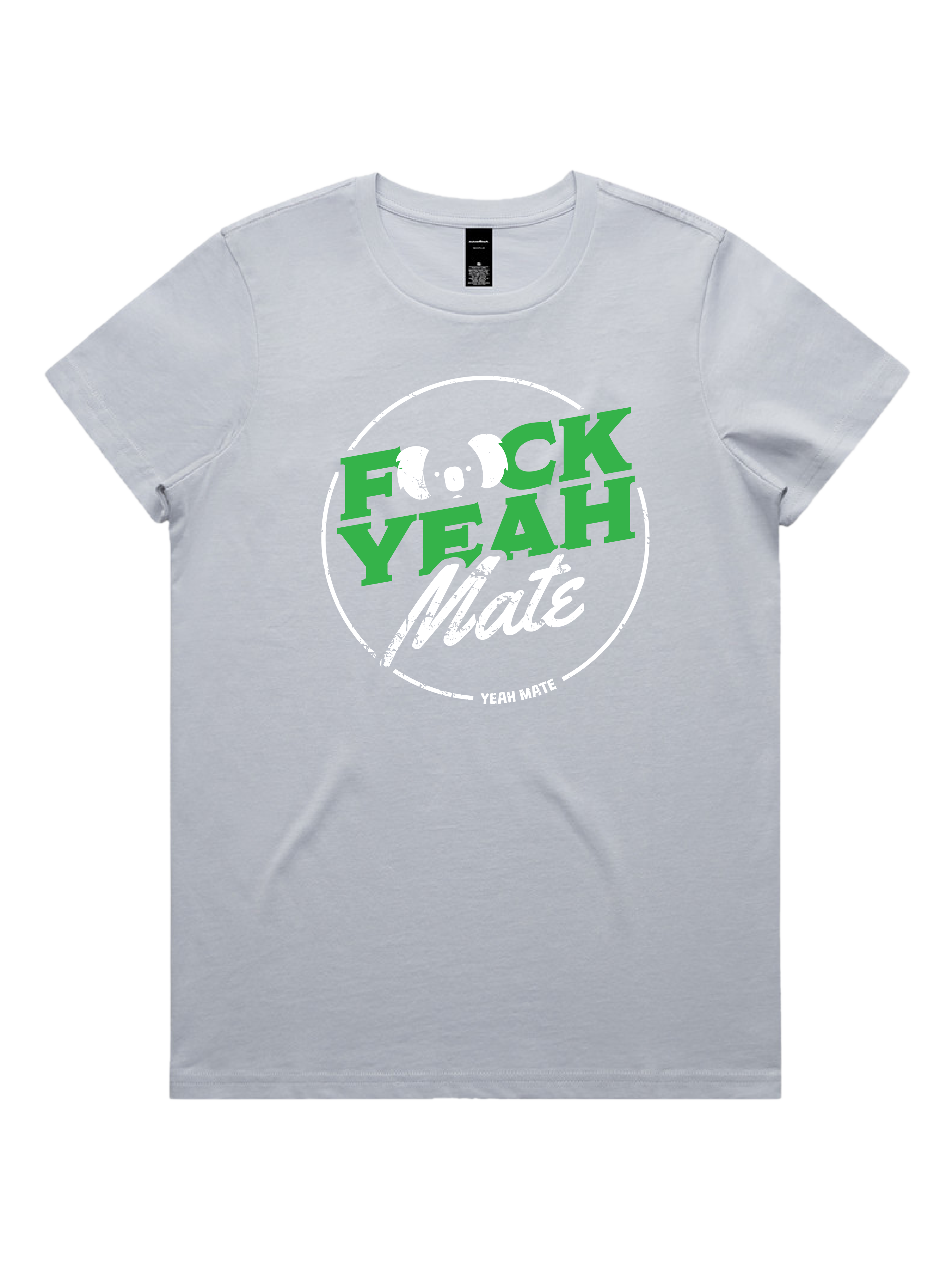 Premium Cotton Graphic T-shirt - Women's Fit - F🐨ck Yeah Mate™  - Powder - Yeah Mate Freestyle™ Clothing