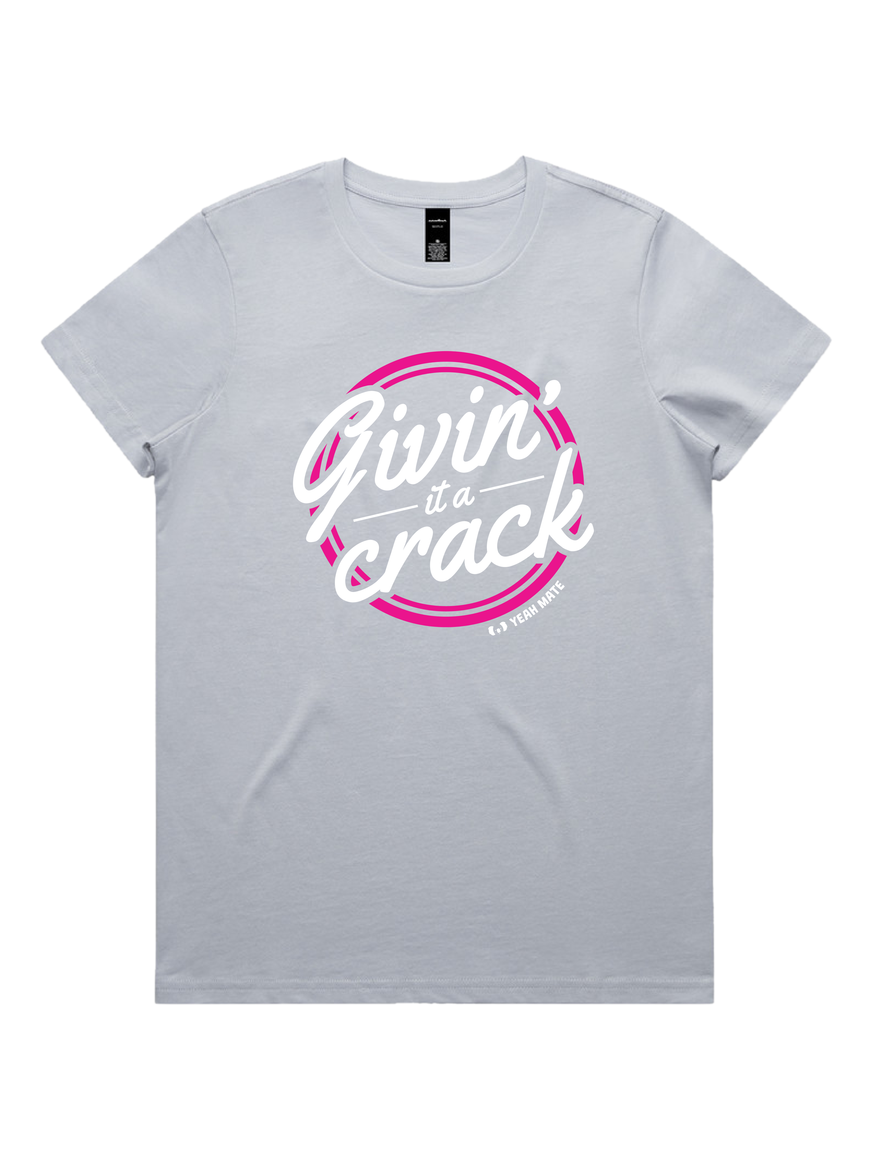 Premium Cotton Graphic T-shirt - Women's Fit - Givin it a Crack™ - Powder - Yeah Mate Freestyle™ Clothing 2