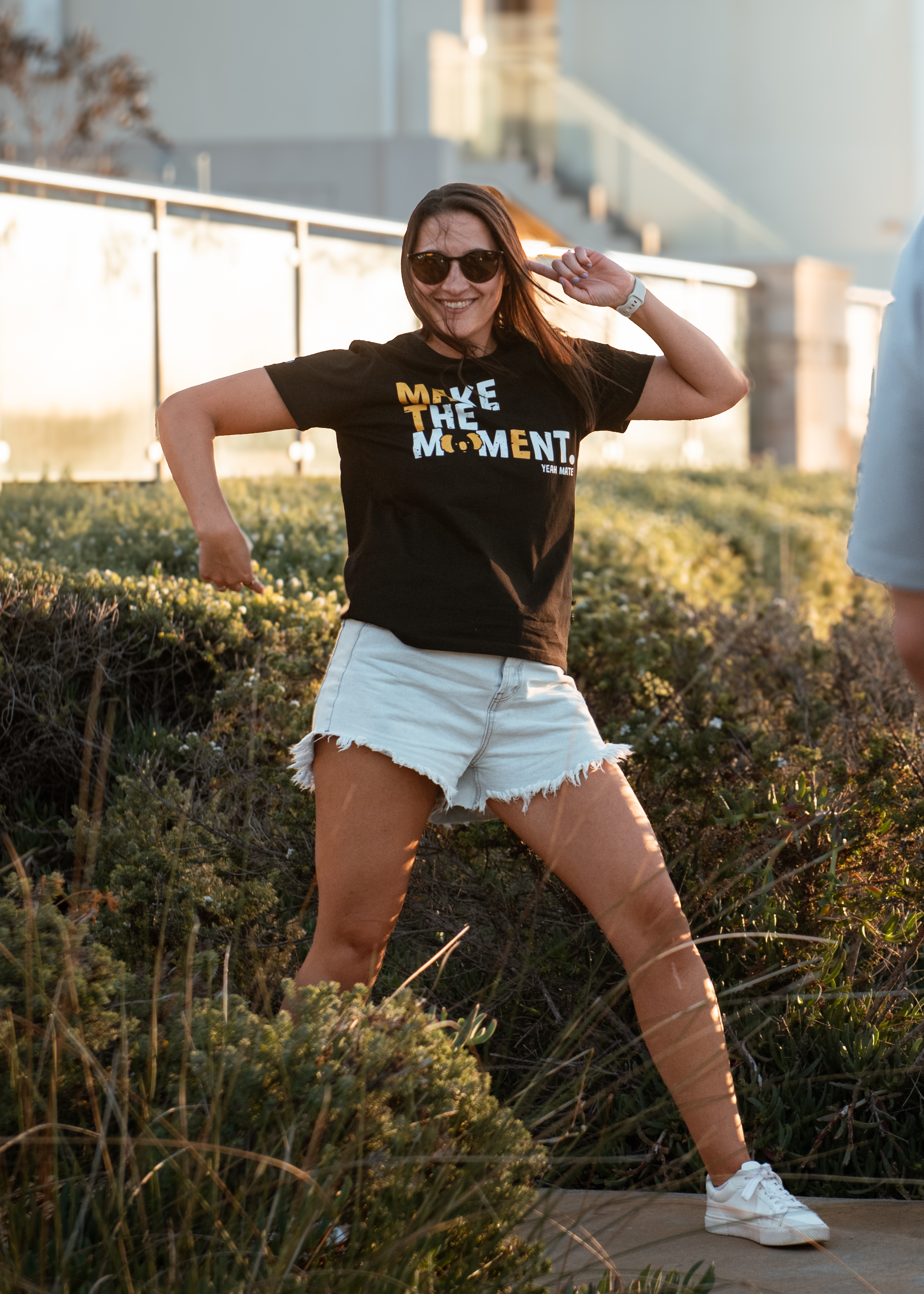 Premium Cotton Graphic T-shirt - Women's Fit - MAKE THE MOMENT™ - Black - Yeah Mate Freestyle™ Clothing Female Happy