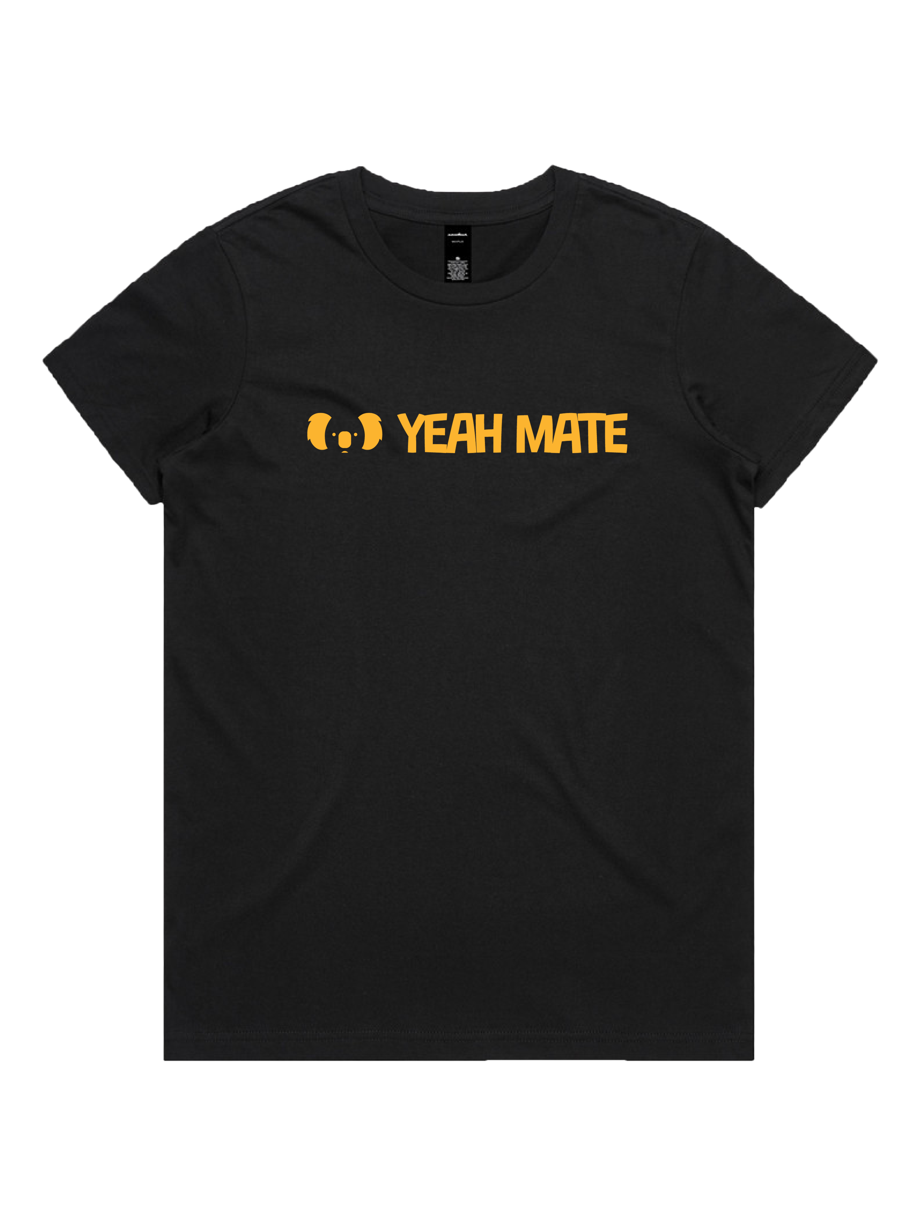 Premium Cotton Graphic T-shirt - Women's Fit - YM Linear Logo - Black - Yeah Mate Classic™ Clothing 1