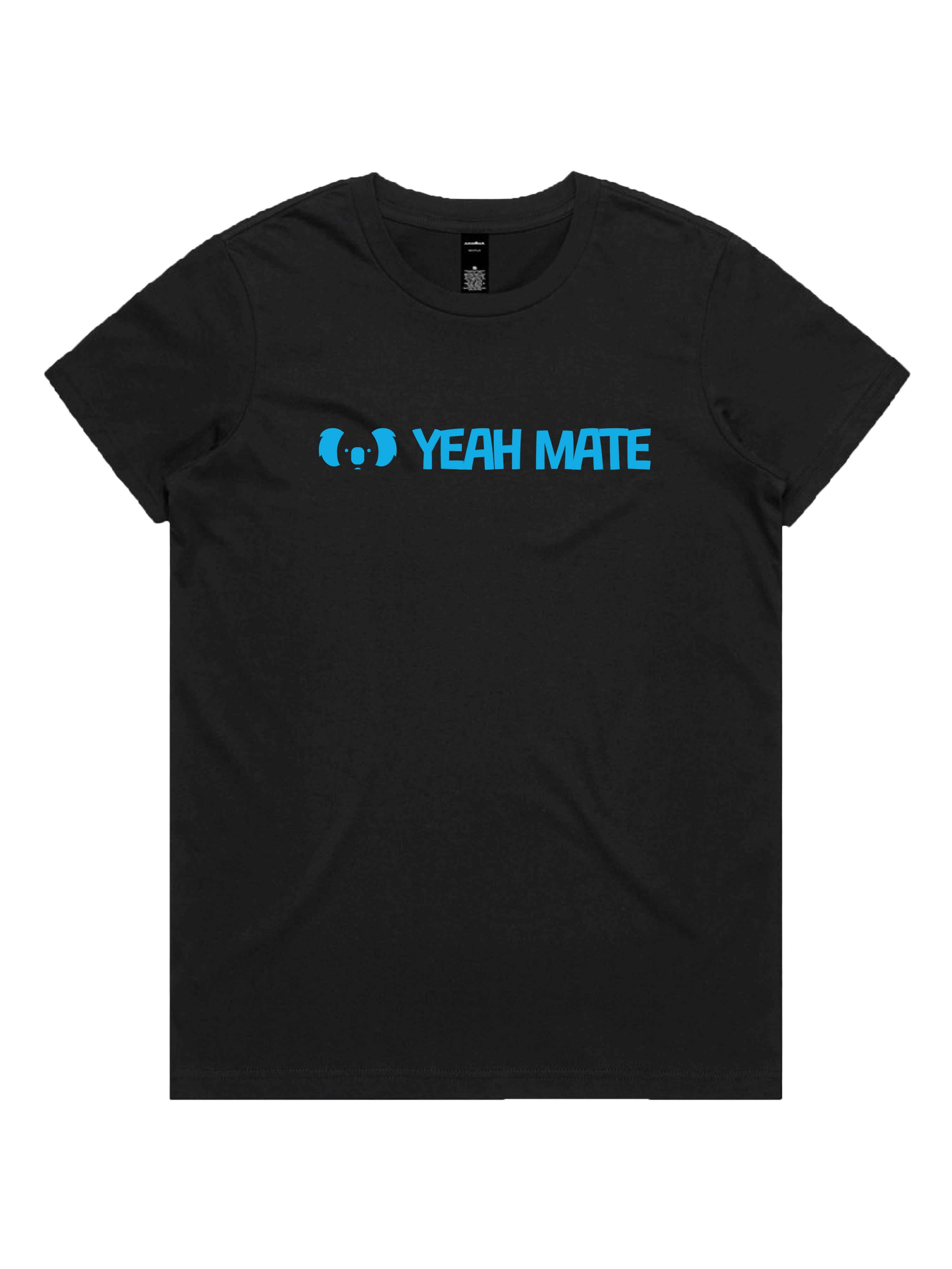 Premium Cotton Graphic T-shirt - Women's Fit - YM Linear Logo - Black - Yeah Mate Freestyle™ Clothing 1