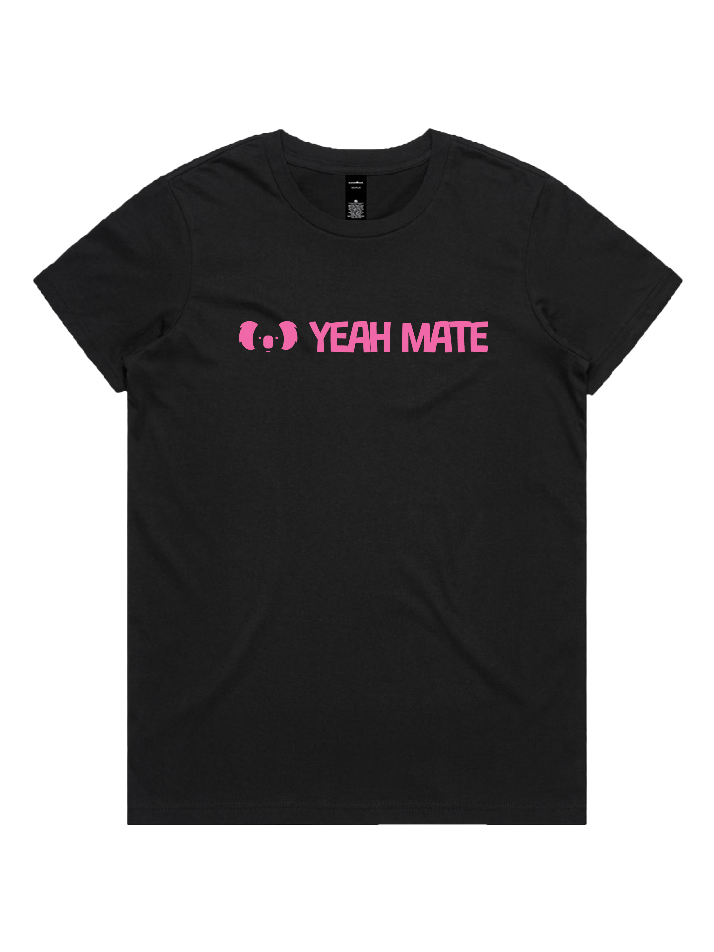 Premium Cotton Graphic T-shirt - Women's Fit - YM Linear Logo - Black - Yeah Mate Freestyle™ Clothing 2