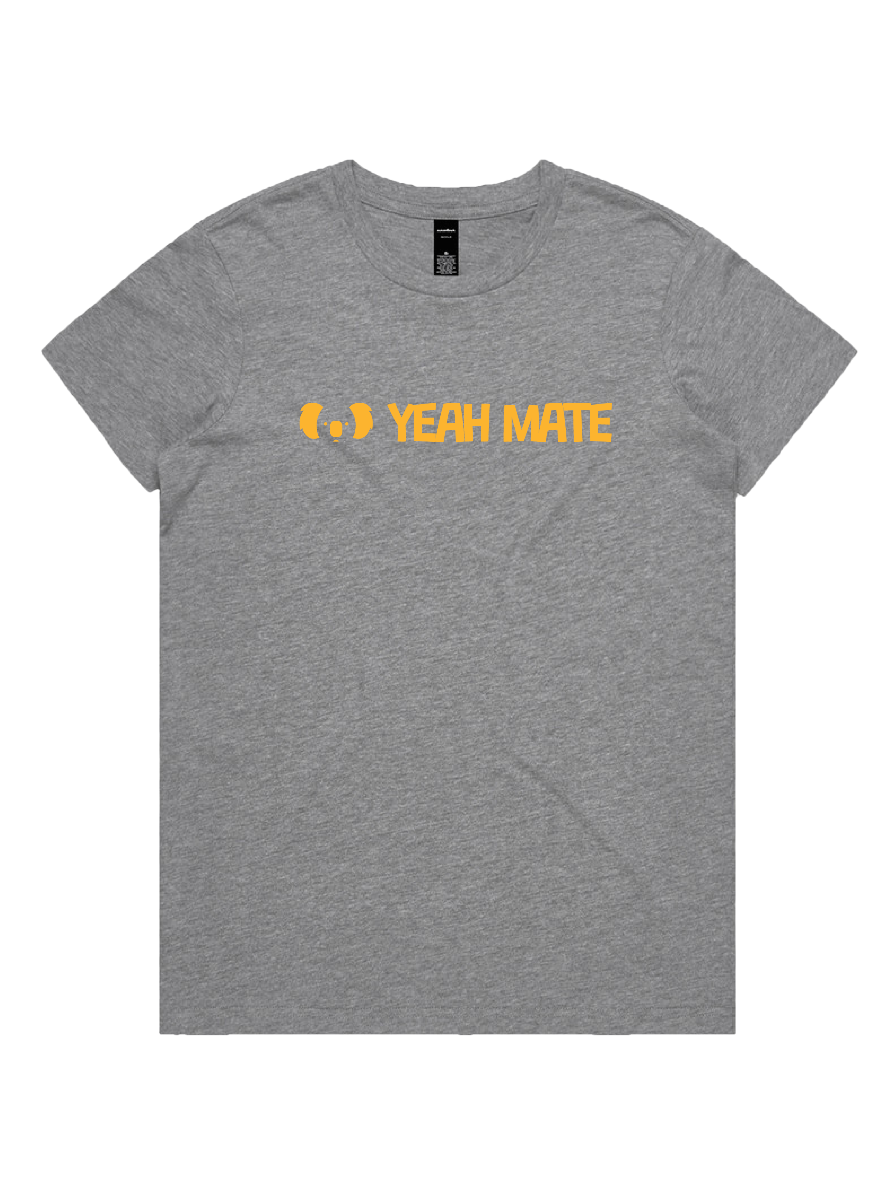 Premium Cotton Graphic T-shirt - Women's Fit - YM Linear Logo - Grey Marle - Yeah Mate Freestyle™ Clothing
