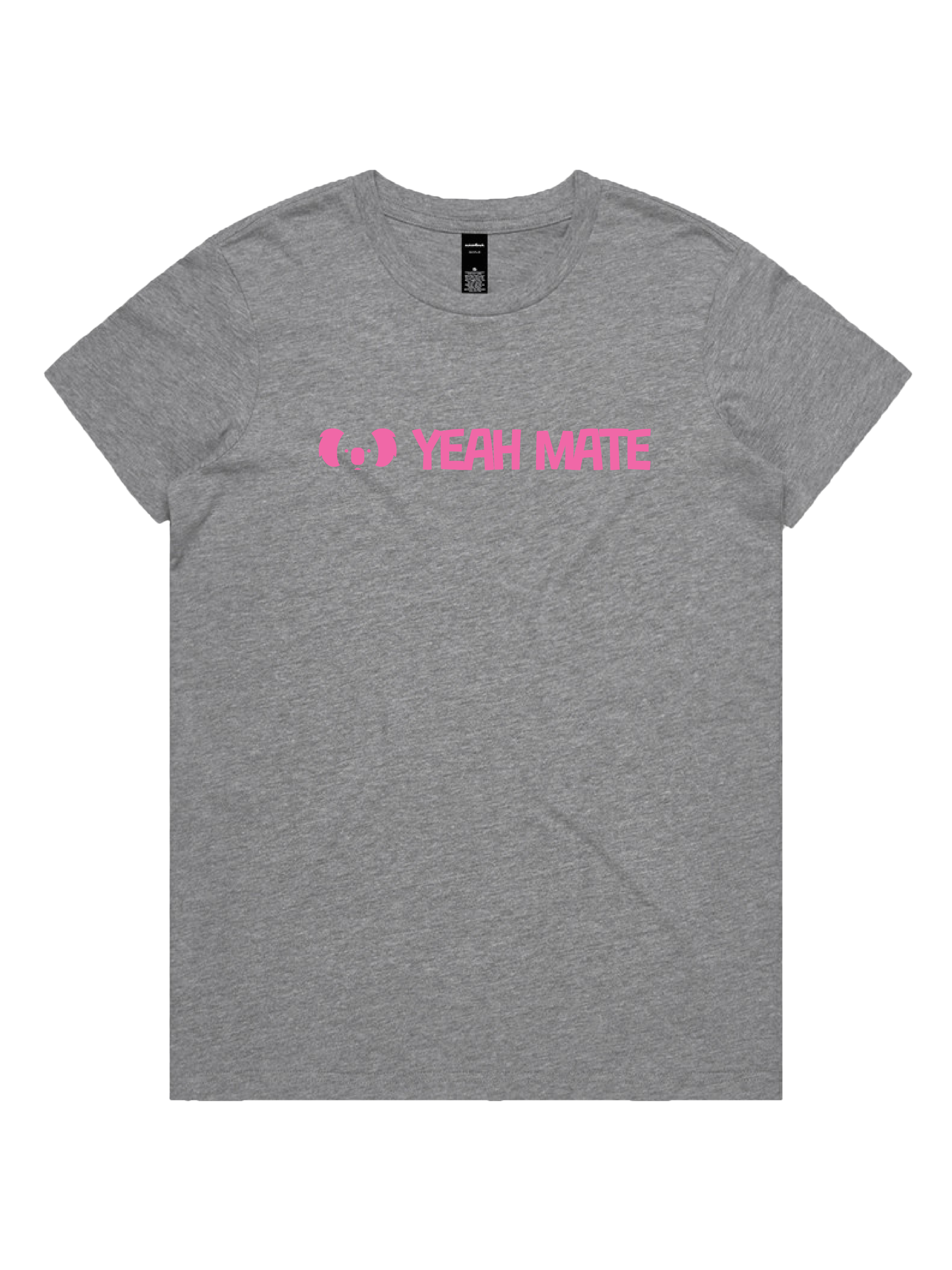Premium Cotton Graphic T-shirt - Women's Fit - YM Linear Logo - Grey Marle - Yeah Mate Freestyle™ Clothing 2