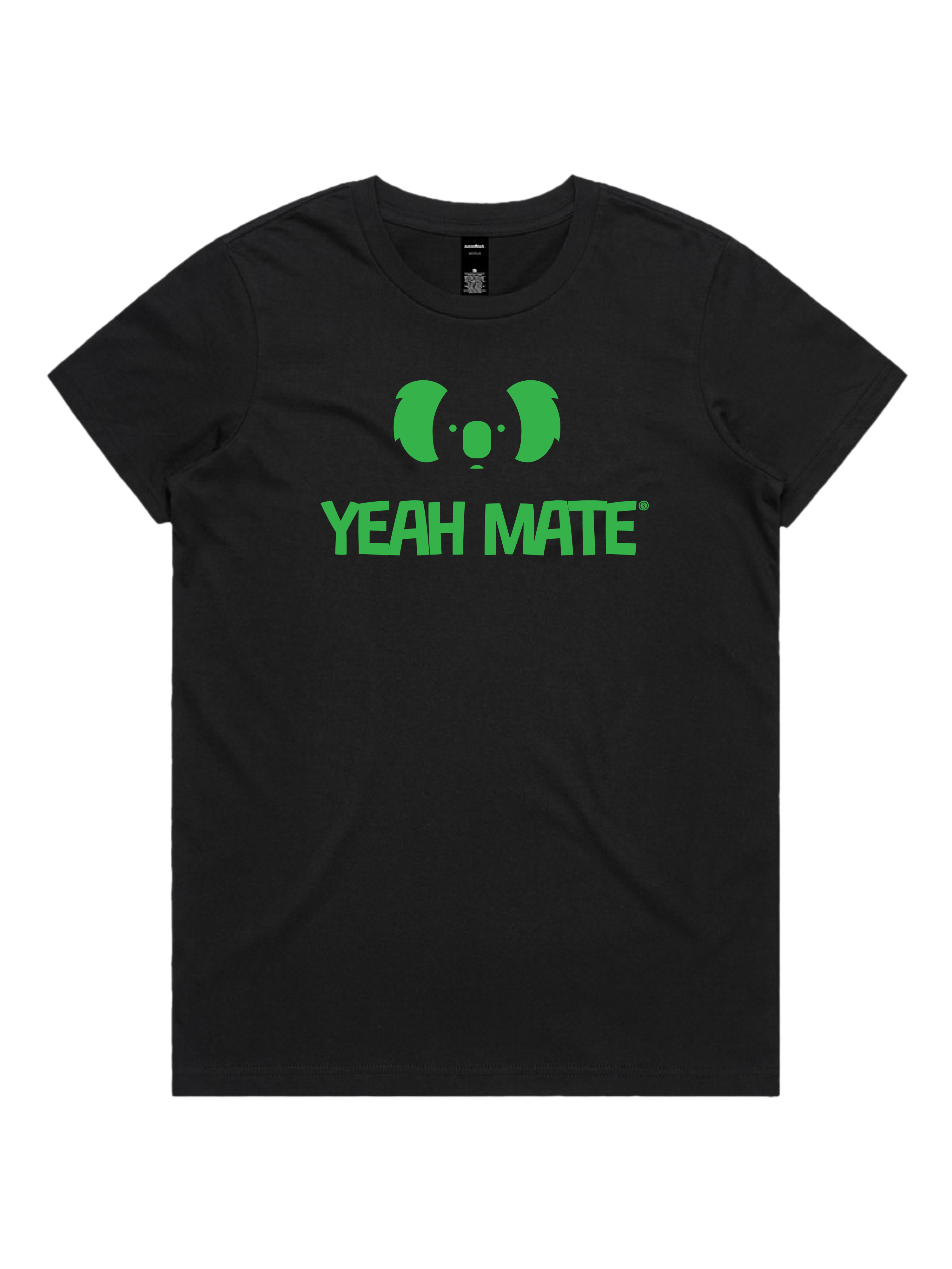 Premium Cotton Graphic T-shirt - Women's Fit - YM Stacked Logo - Black - Yeah Mate Freestyle™ Clothing
