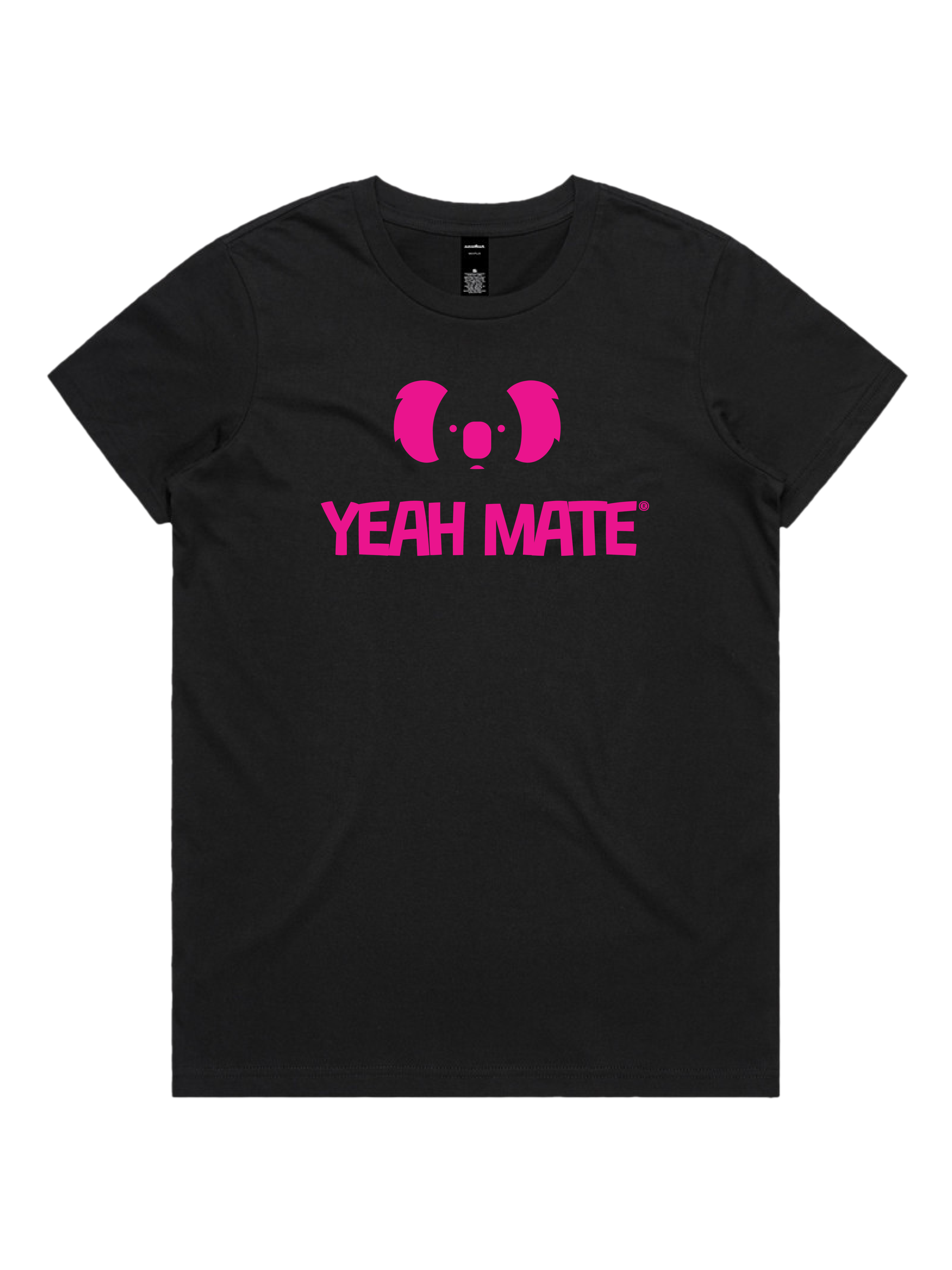 Premium Cotton Graphic T-shirt - Women's Fit - YM Stacked Logo - Black - Yeah Mate Freestyle™ Clothing 1