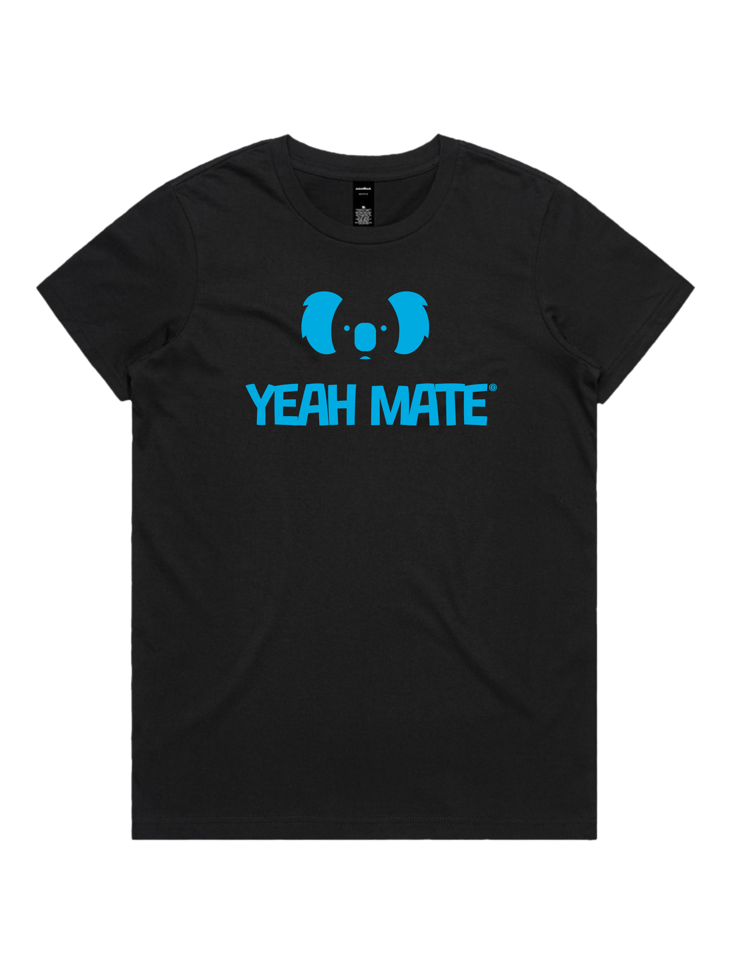 Premium Cotton Graphic T-shirt - Women's Fit - YM Stacked Logo - Black - Yeah Mate Freestyle™ Clothing 2