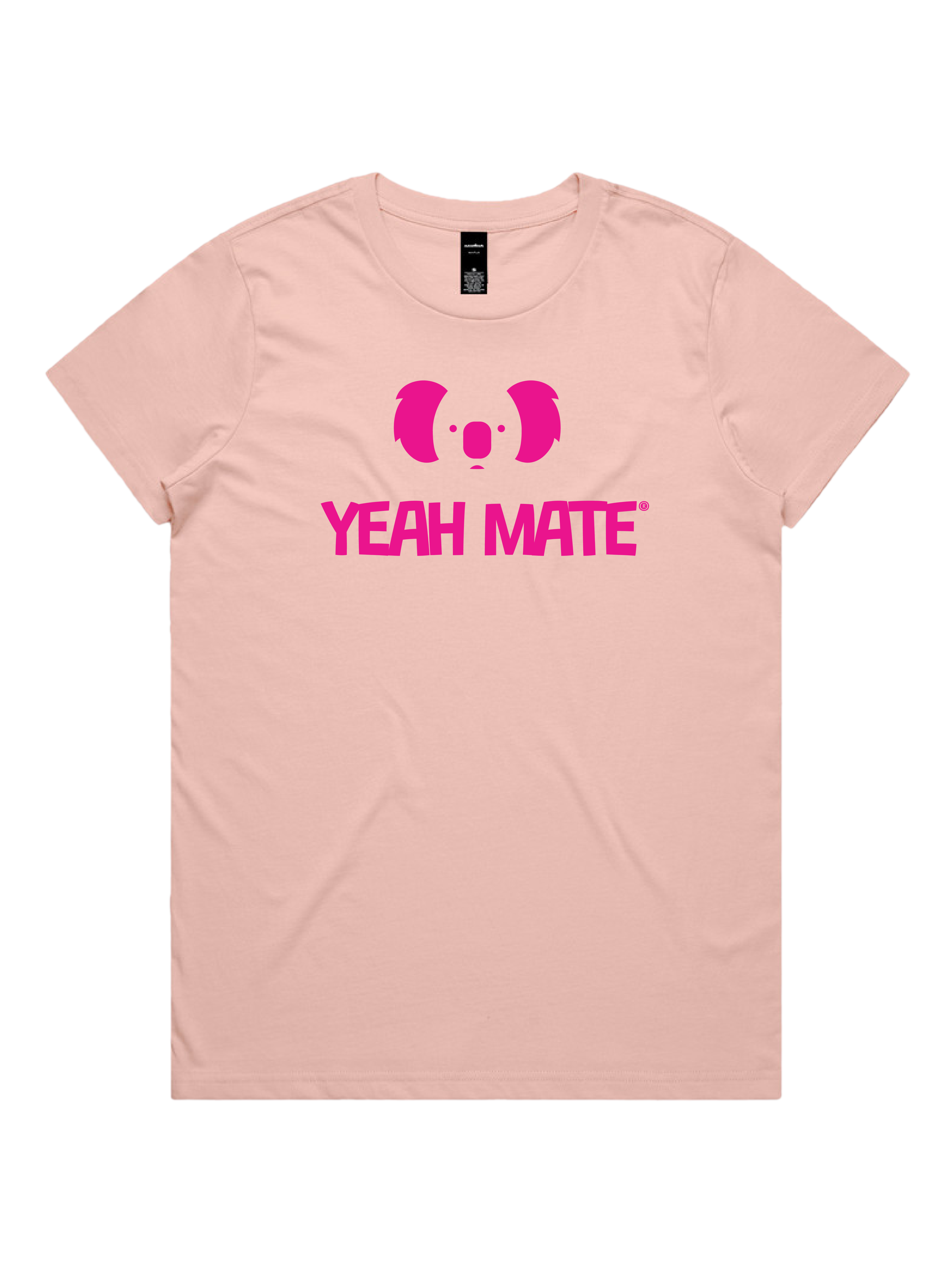 Premium Cotton Graphic T-shirt - Women's Fit - YM Stacked Logo - Pink - Yeah Mate Freestyle™ Clothing 1