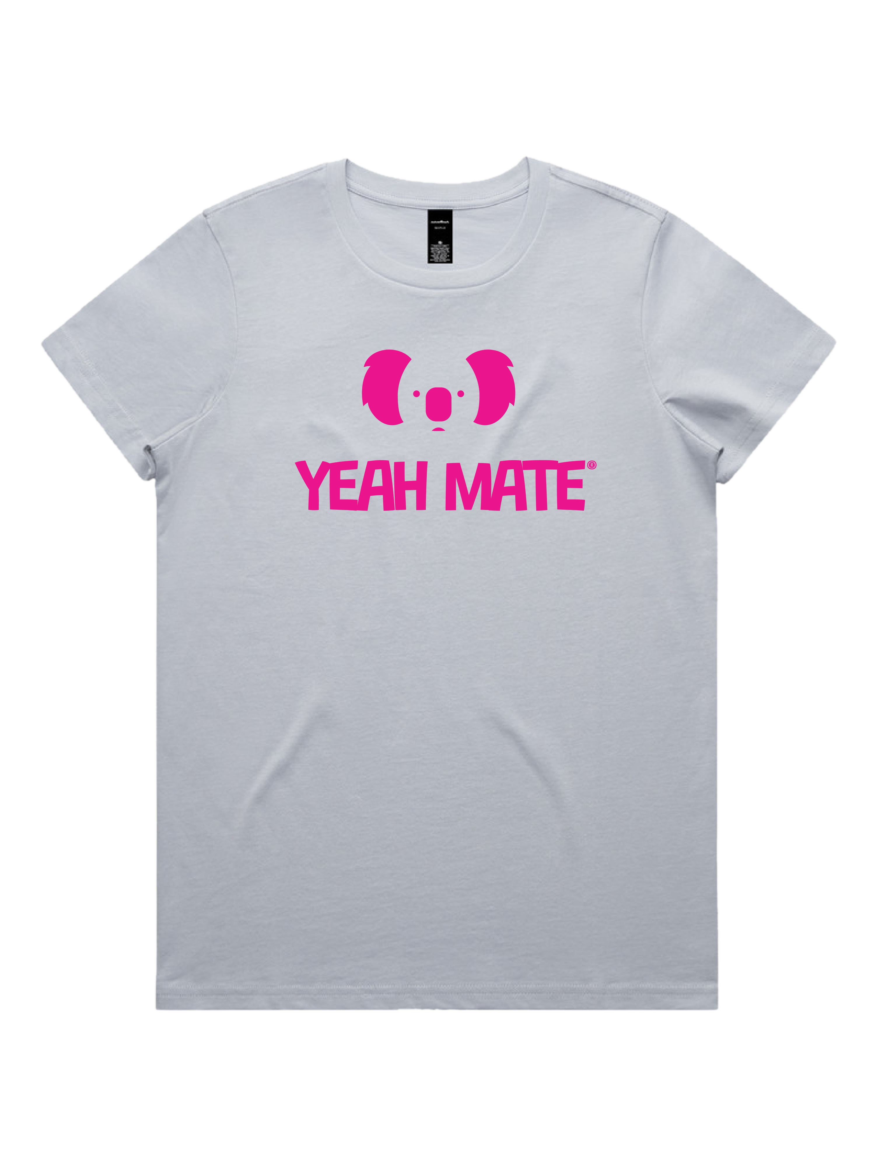 Premium Cotton Graphic T-shirt - Women's Fit - YM Stacked Logo - Powder - Yeah Mate Freestyle™ Clothing 1
