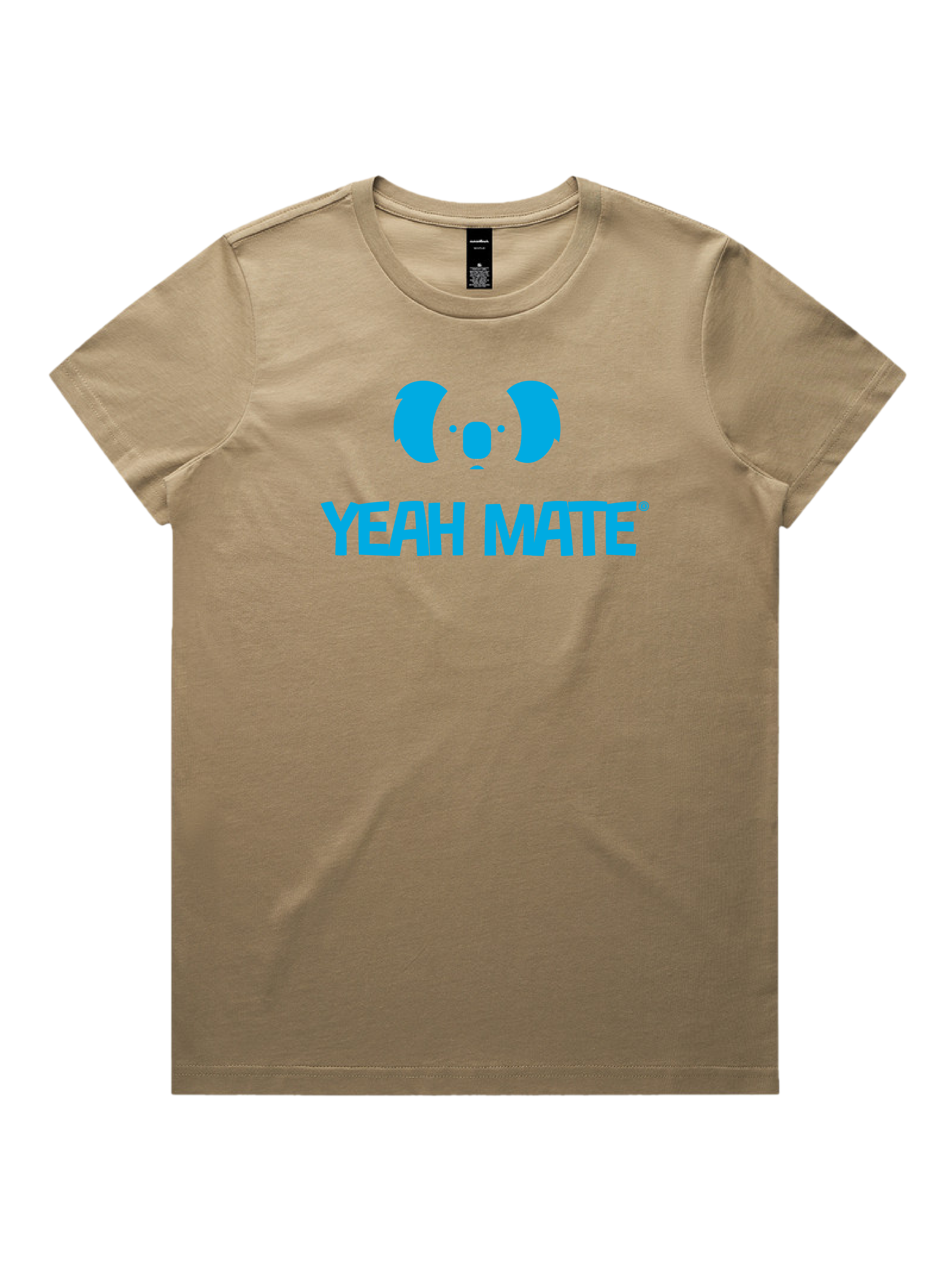 Premium Cotton Graphic T-shirt - Women's Fit - YM Stacked Logo - Sand - Yeah Mate Freestyle™ Clothing 3