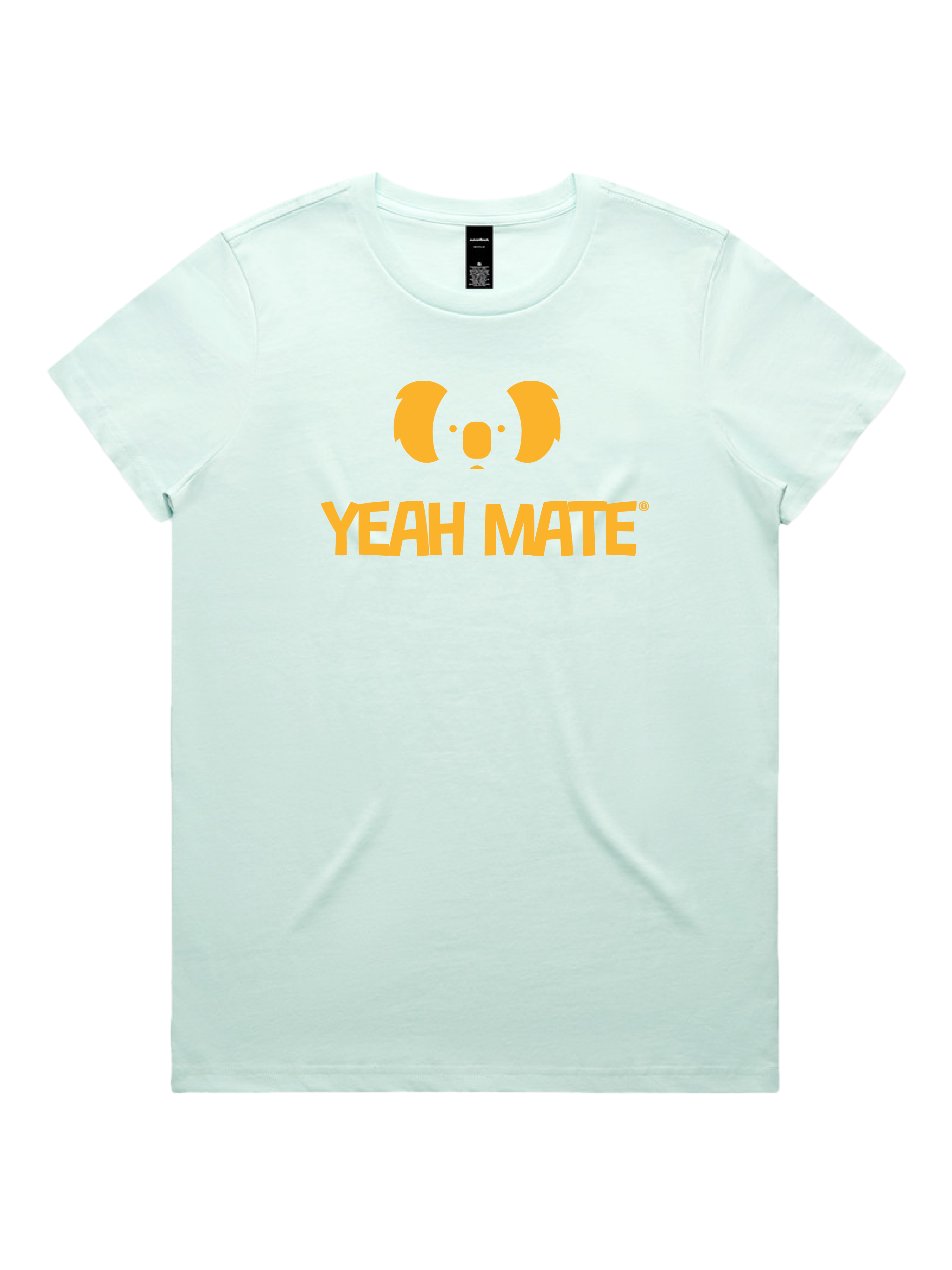 Premium Cotton Graphic T-shirt - Women's Fit - YM Stacked Logo - Seafoam - Yeah Mate Freestyle™ Clothing