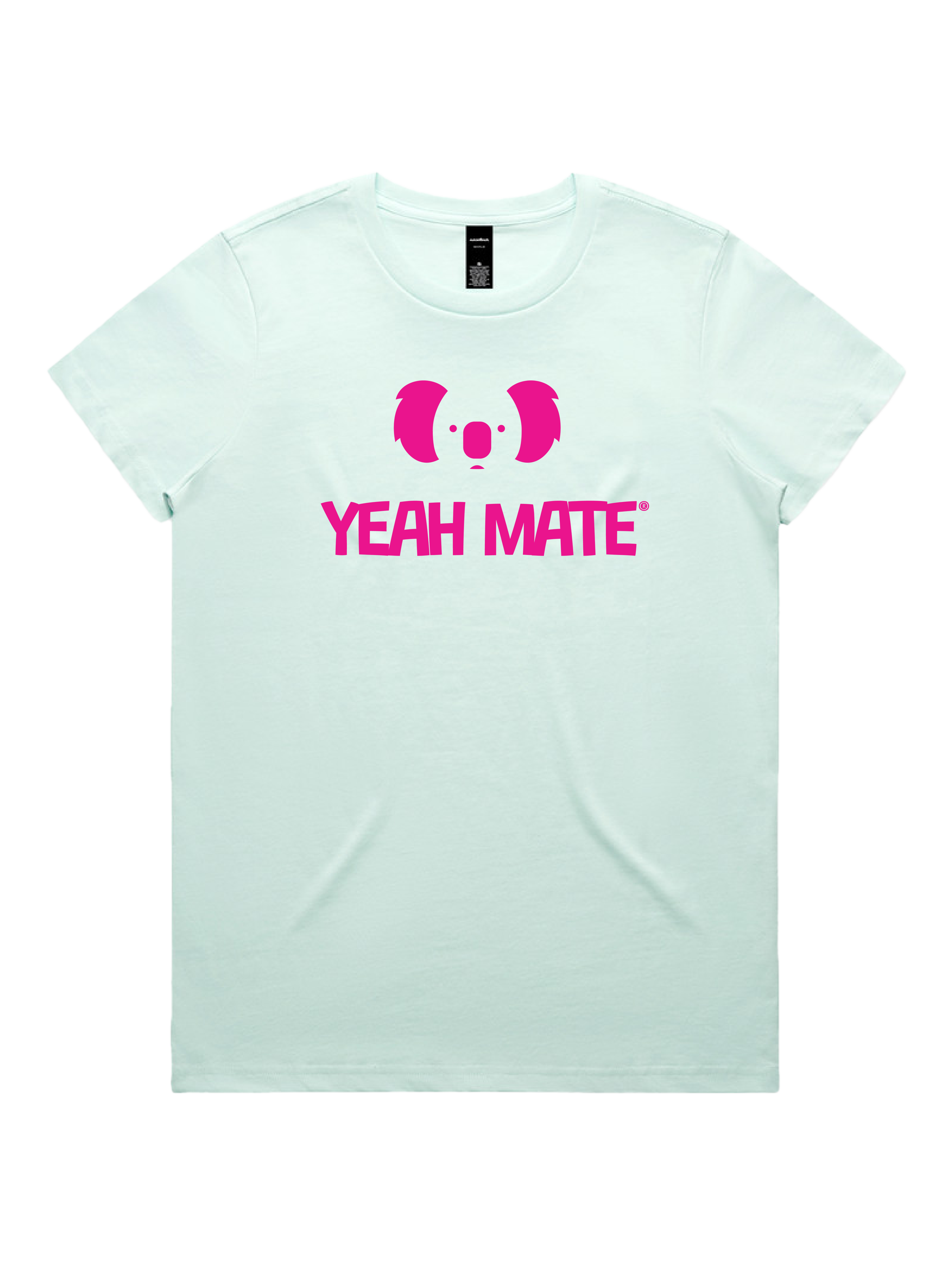 Premium Cotton Graphic T-shirt - Women's Fit - YM Stacked Logo - Seafoam - Yeah Mate Freestyle™ Clothing 1