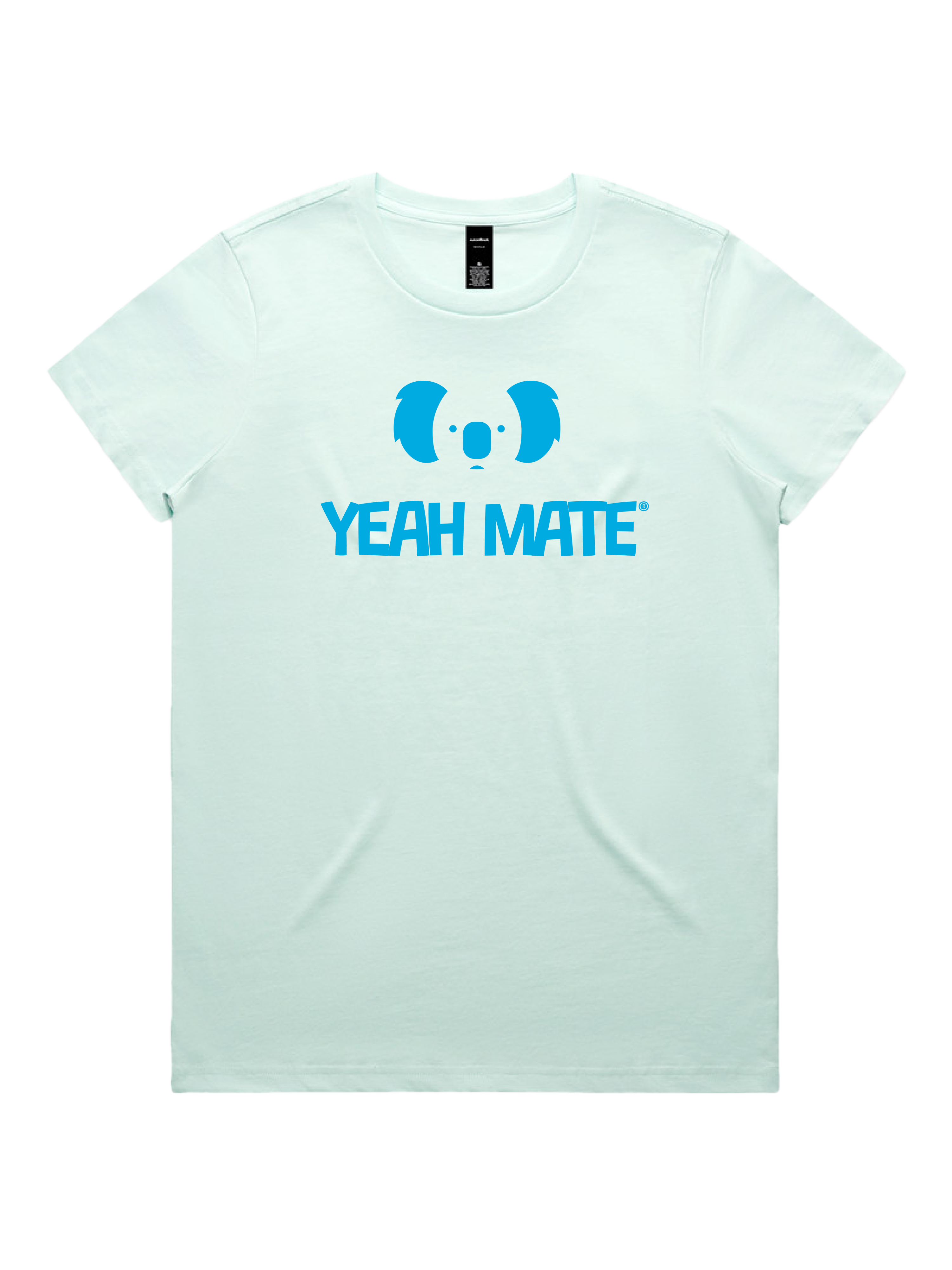 Premium Cotton Graphic T-shirt - Women's Fit - YM Stacked Logo - Seafoam - Yeah Mate Freestyle™ Clothing 2