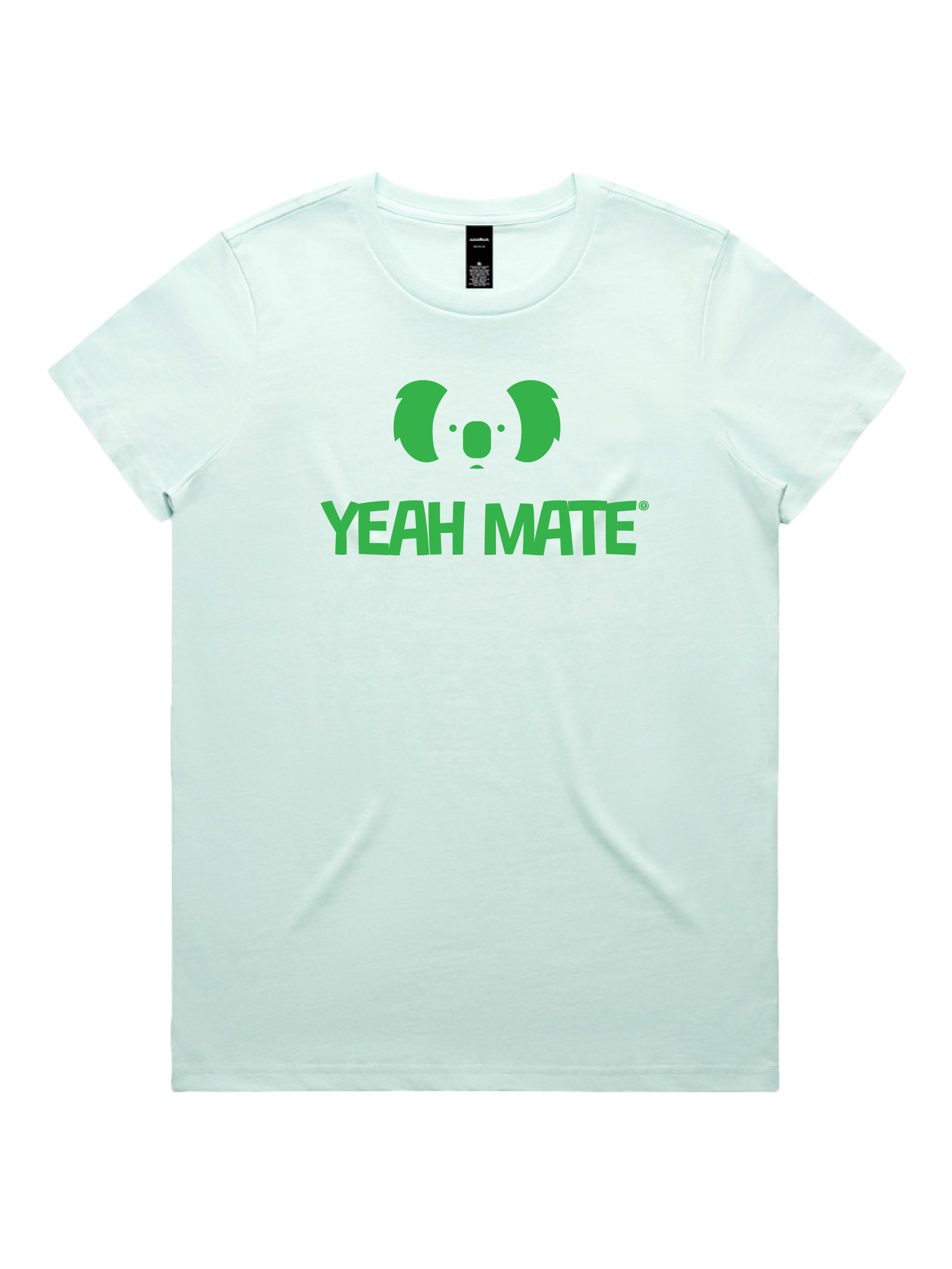Premium Cotton Graphic T-shirt - Women's Fit - YM Stacked Logo - Seafoam - Yeah Mate Freestyle™ Clothing 3