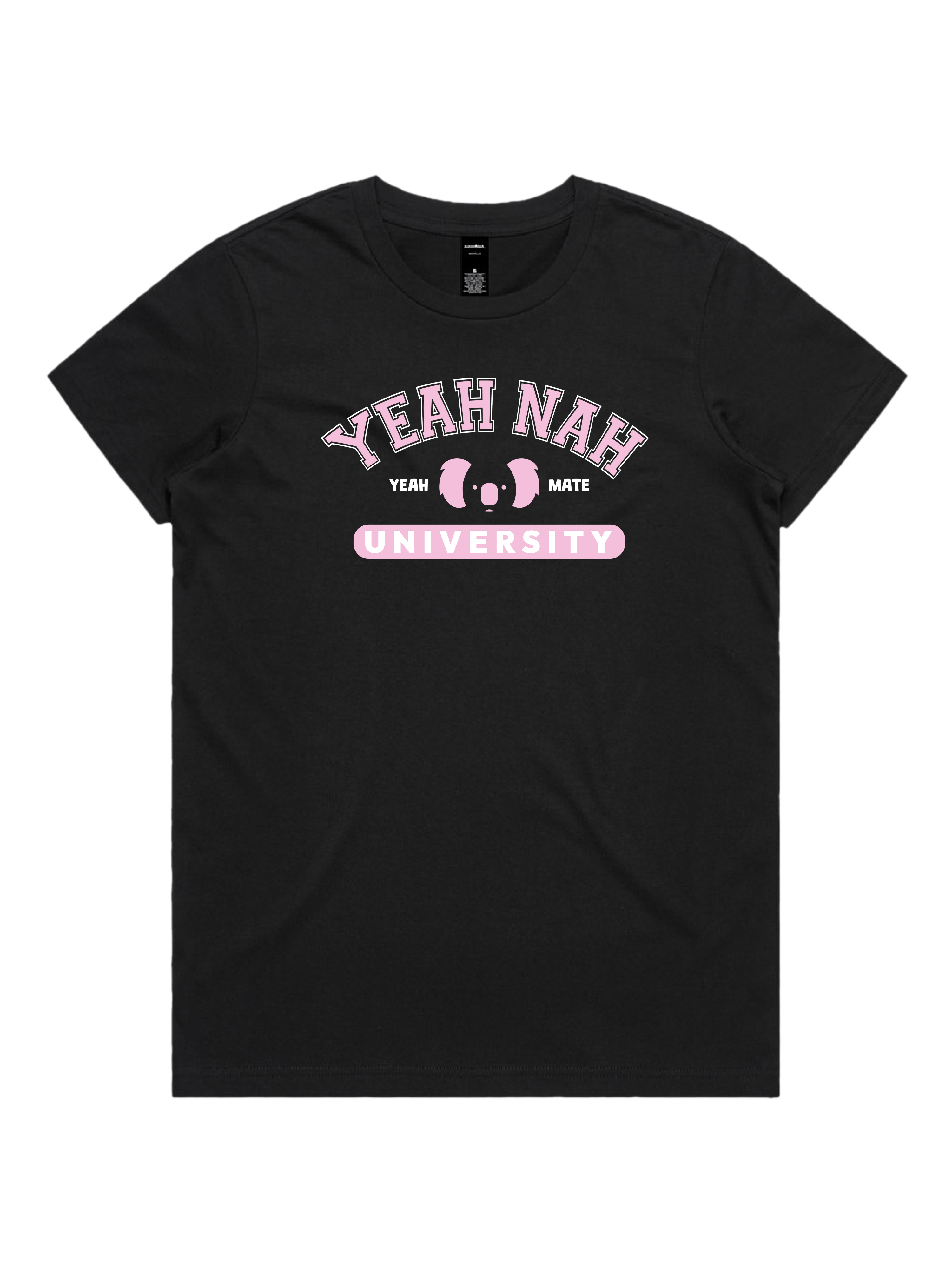 Premium Cotton Graphic T-shirt - Women's Fit - Yeah Nah University™  - Black - Yeah Mate Freestyle™ Clothing