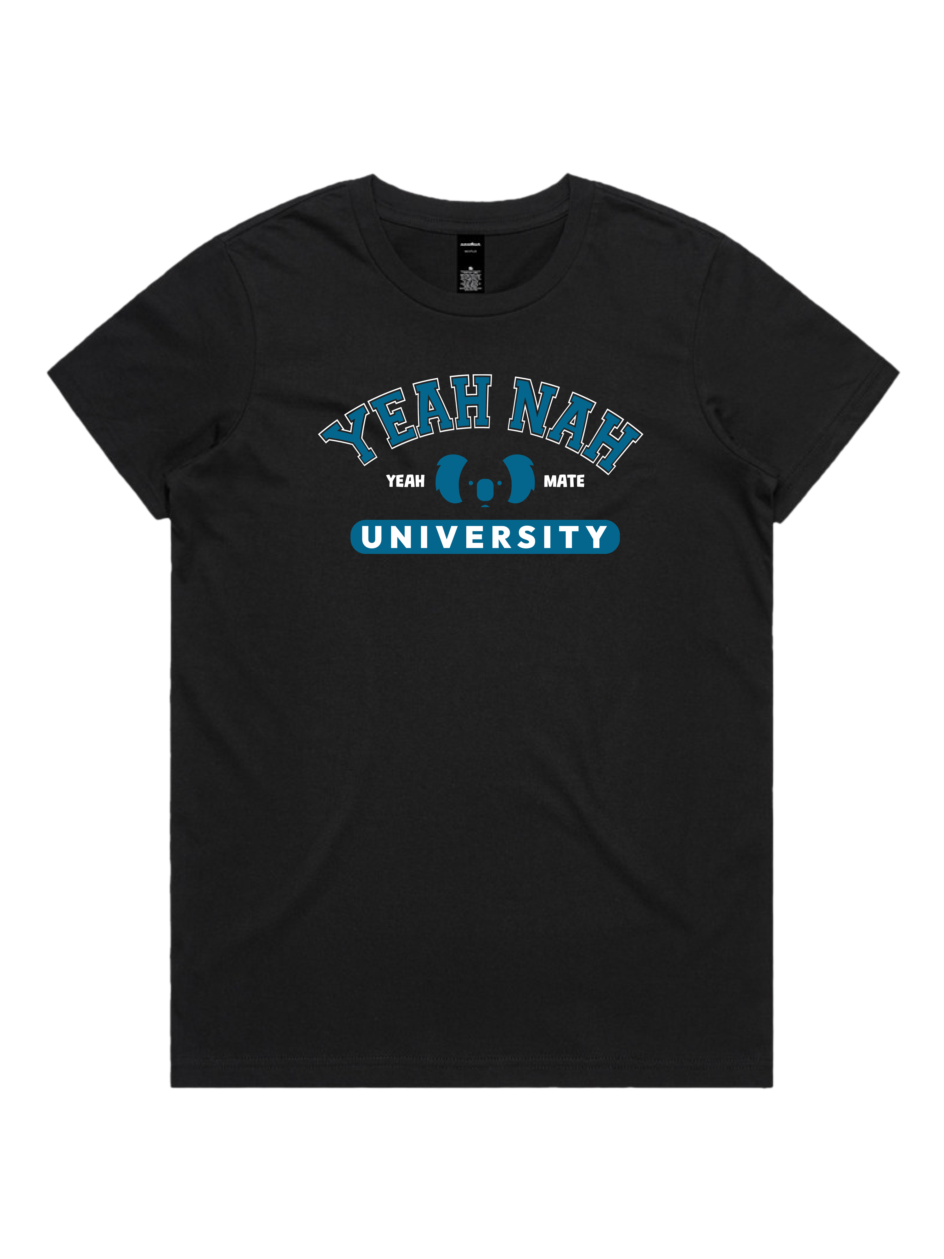 Premium Cotton Graphic T-shirt - Women's Fit - Yeah Nah University™  - Black - Yeah Mate Freestyle™ Clothing 2