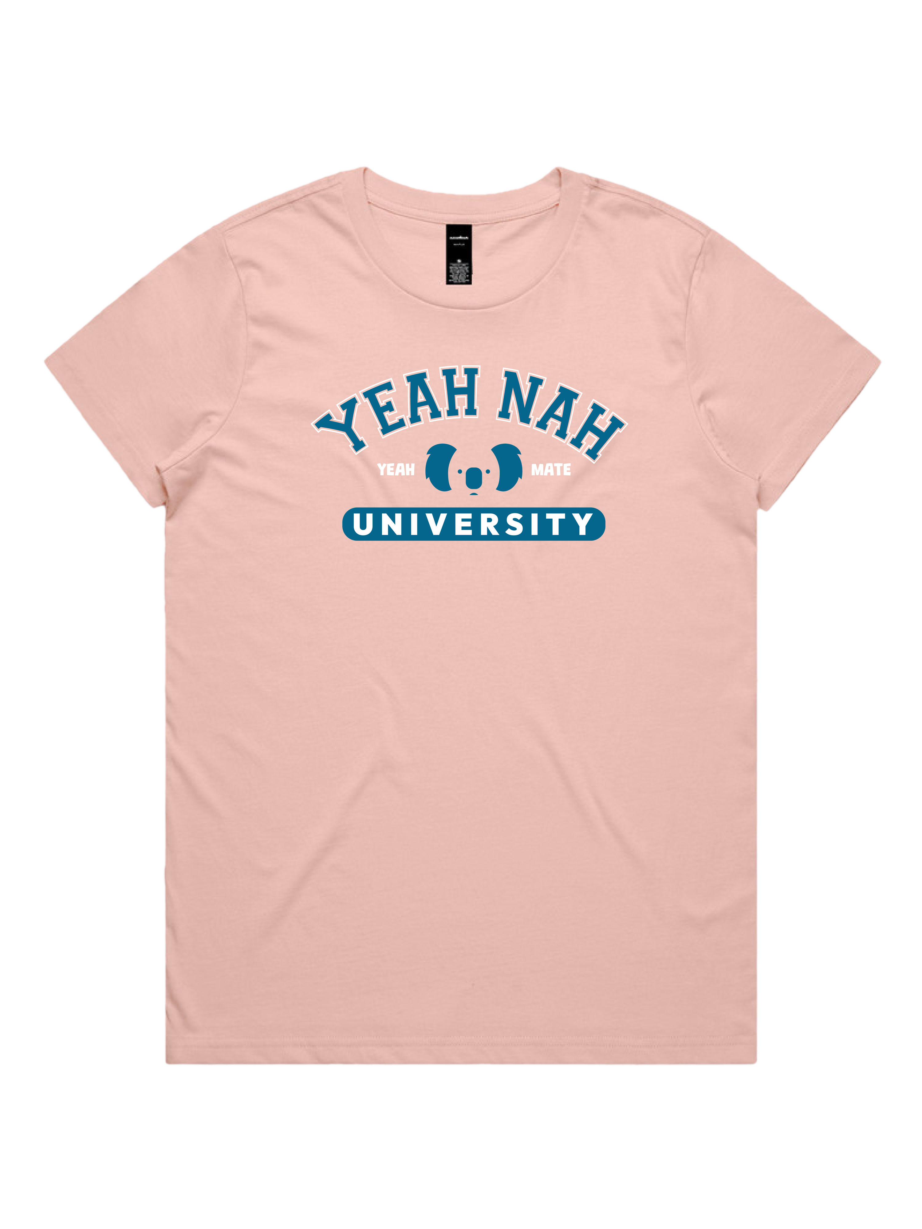 Premium Cotton Graphic T-shirt - Women's Fit - Yeah Nah University™  - Pink - Yeah Mate Freestyle™ Clothing