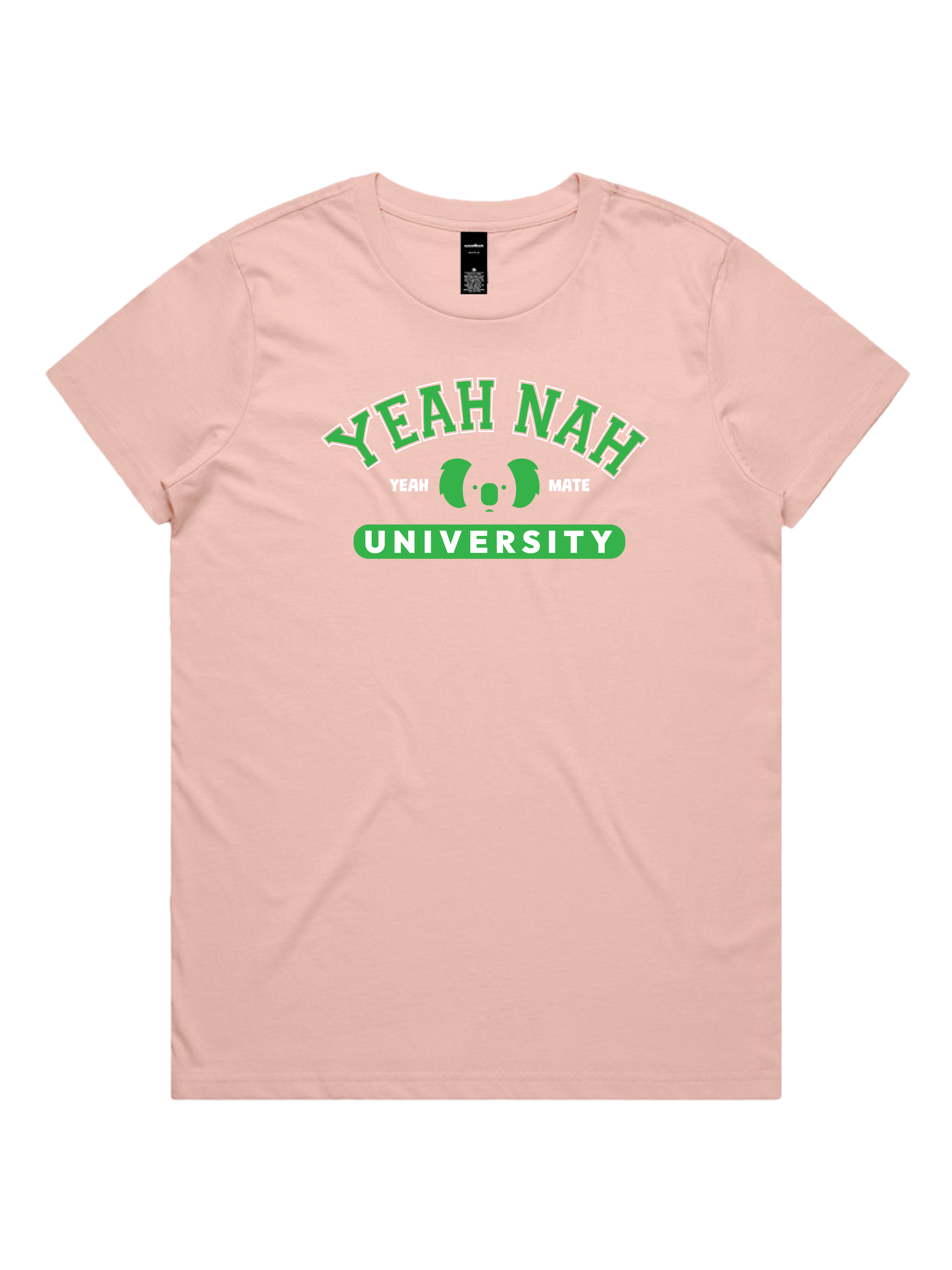 Premium Cotton Graphic T-shirt - Women's Fit - Yeah Nah University™  - Pink - Yeah Mate Freestyle™ Clothing 1