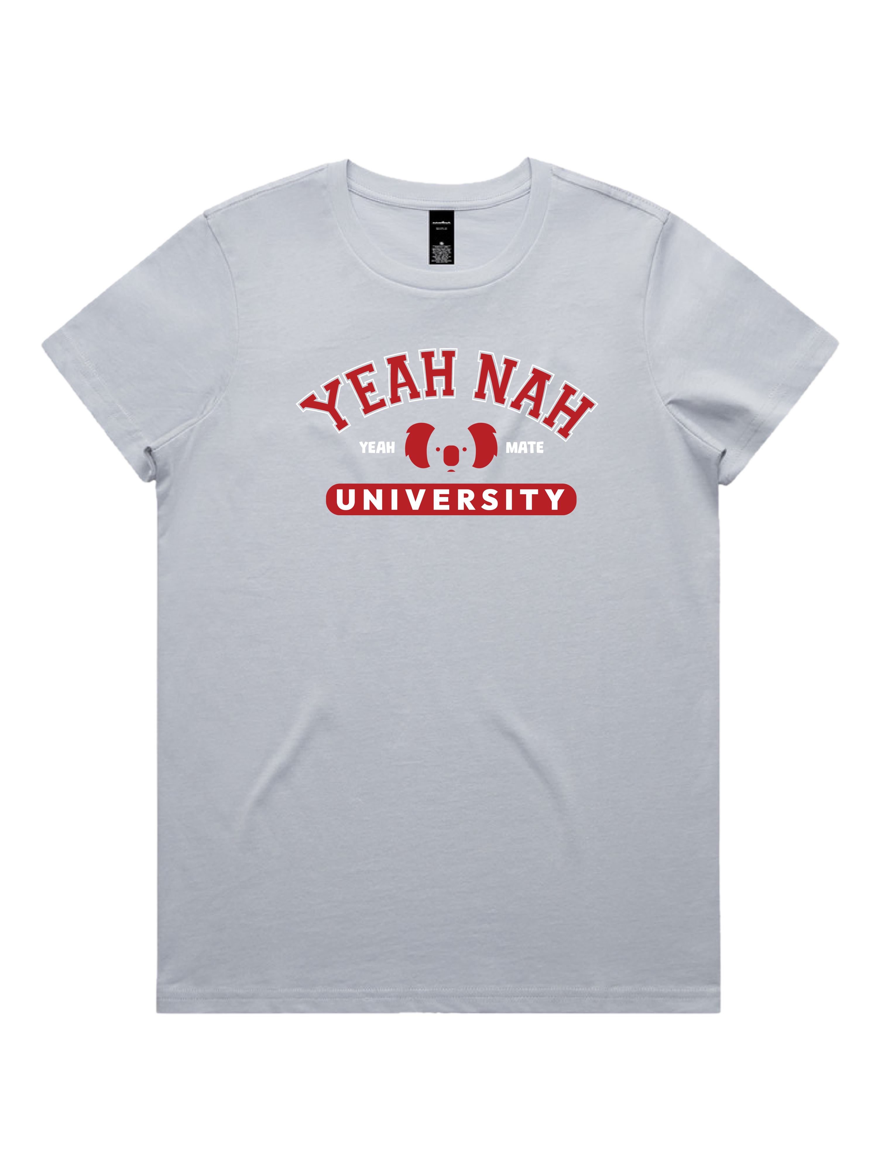 Premium Cotton Graphic T-shirt - Women's Fit - Yeah Nah University™  - Powder - Yeah Mate Freestyle™ Clothing