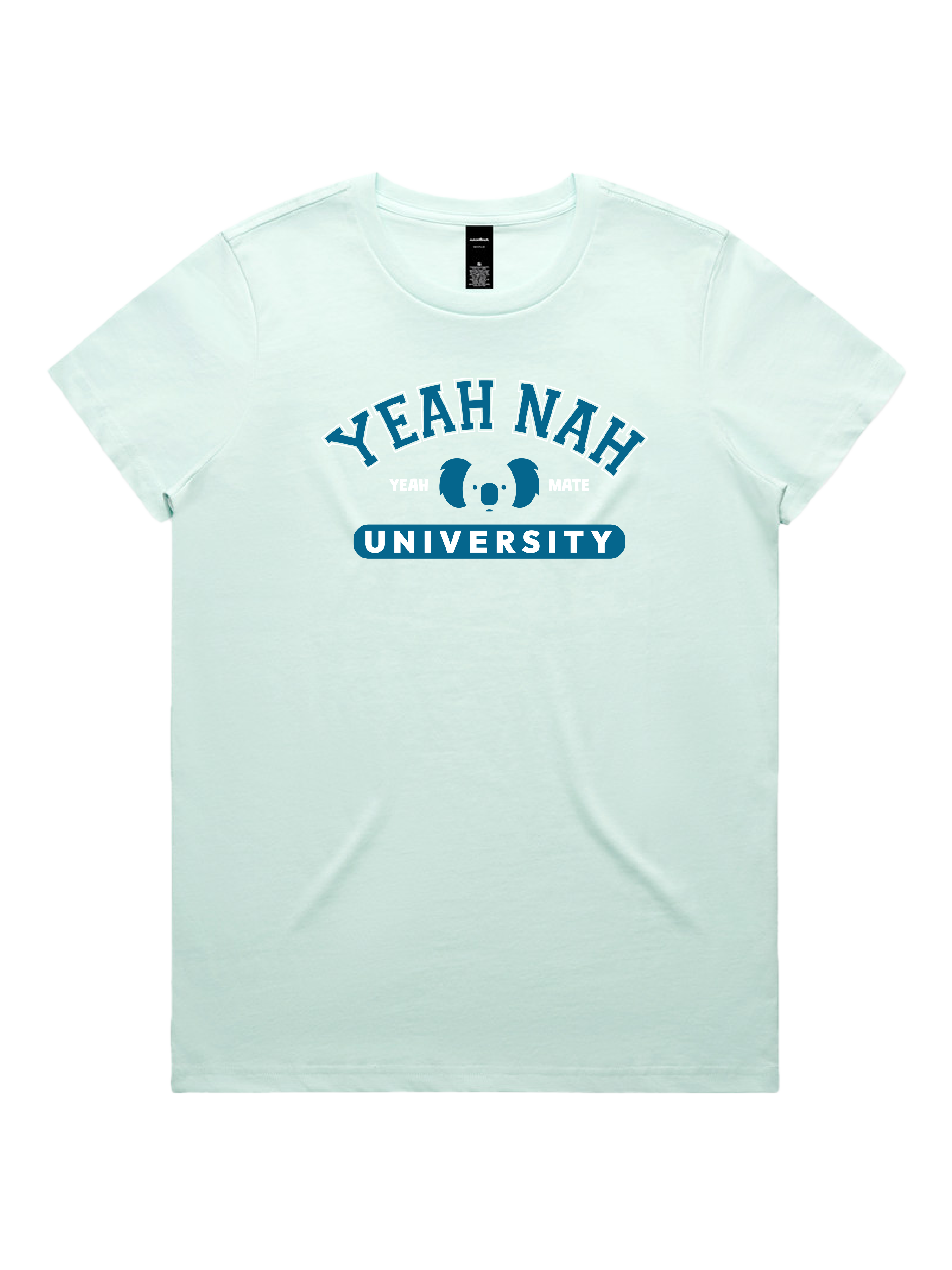Premium Cotton Graphic T-shirt - Women's Fit - Yeah Nah University™  - Seafoam - Yeah Mate Freestyle™ Clothing