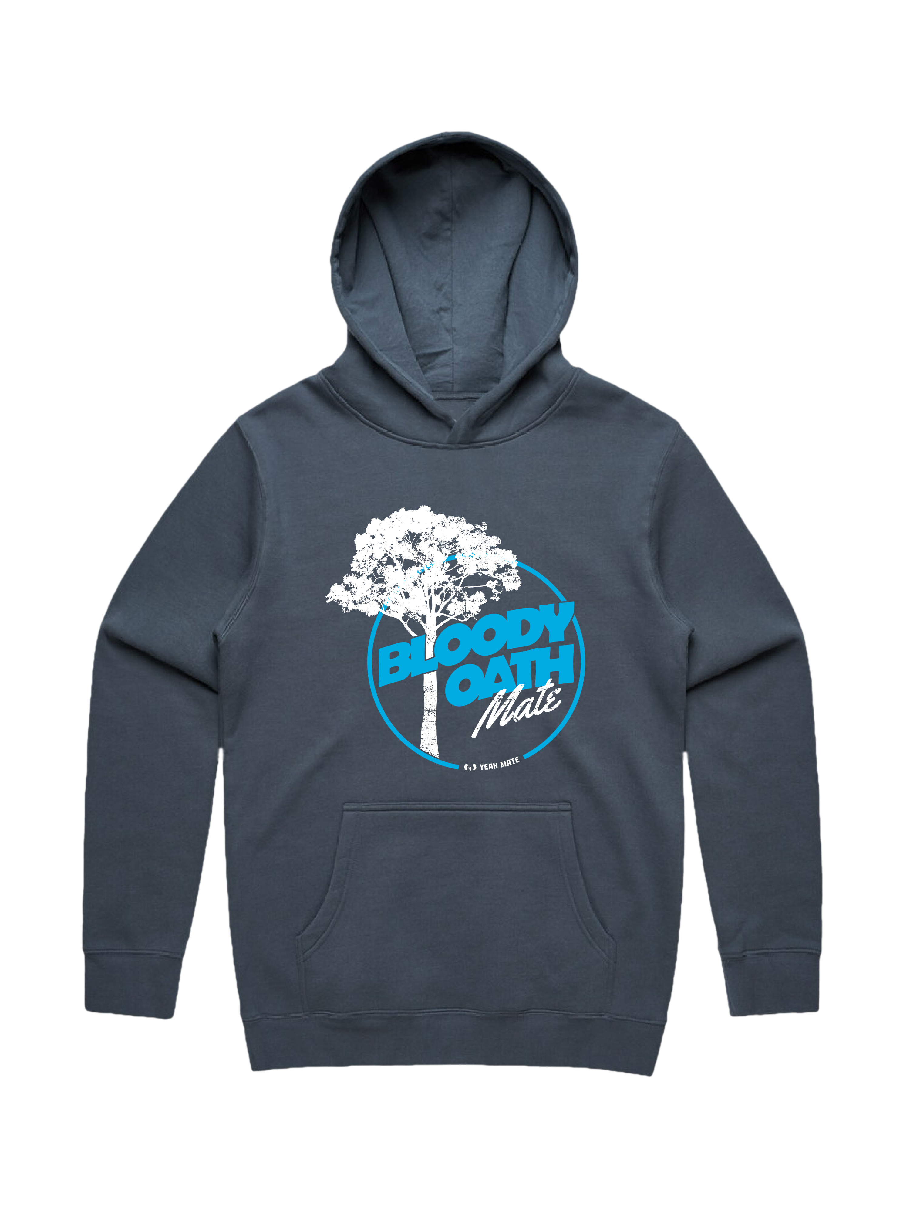 Premium Cotton Hoodie - Unisex Fit - Bloody Oath Mate™ 1 - Petrol Blue - Yeah Mate Freestyle™ Clothing
