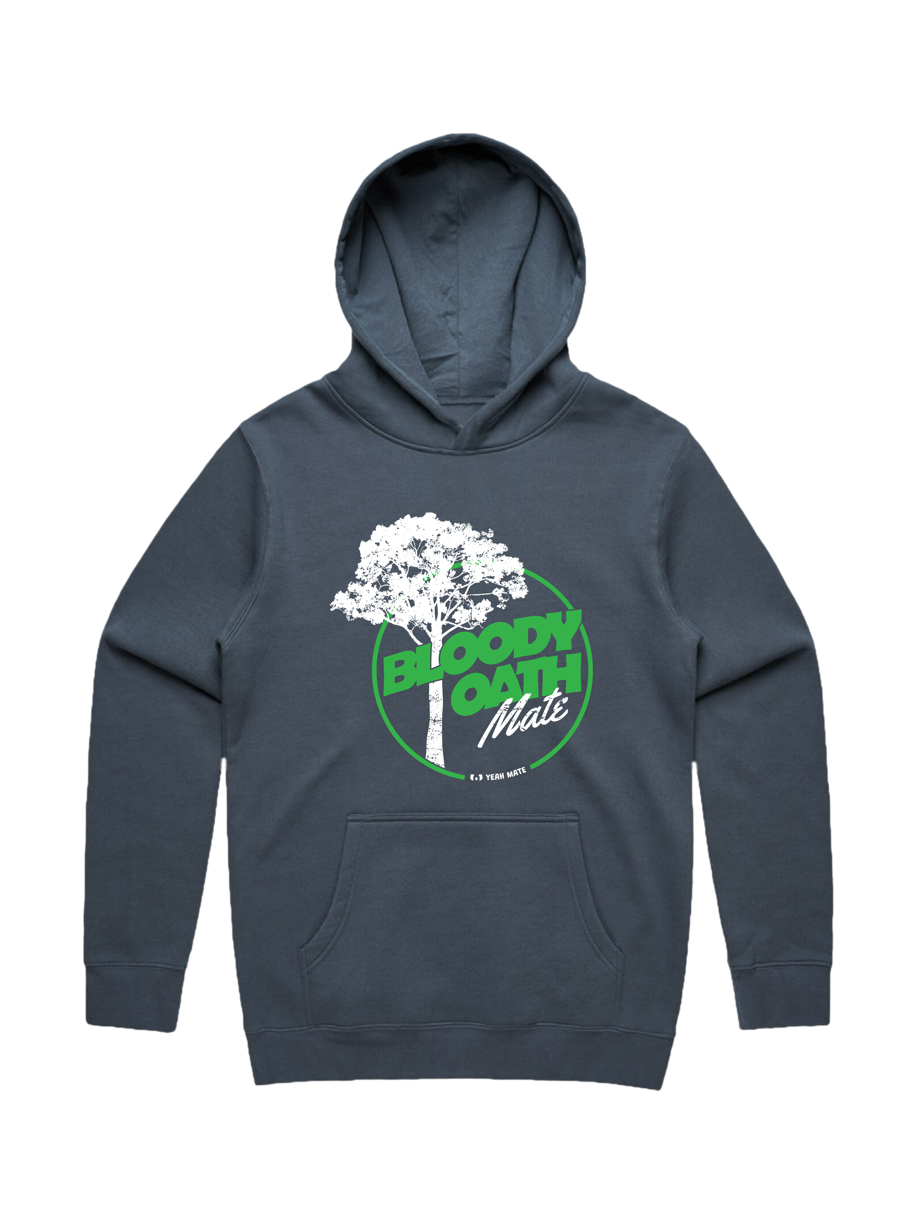Premium Cotton Hoodie - Unisex Fit - Bloody Oath Mate™ 4 - Petrol Blue - Yeah Mate Freestyle™ Clothing
