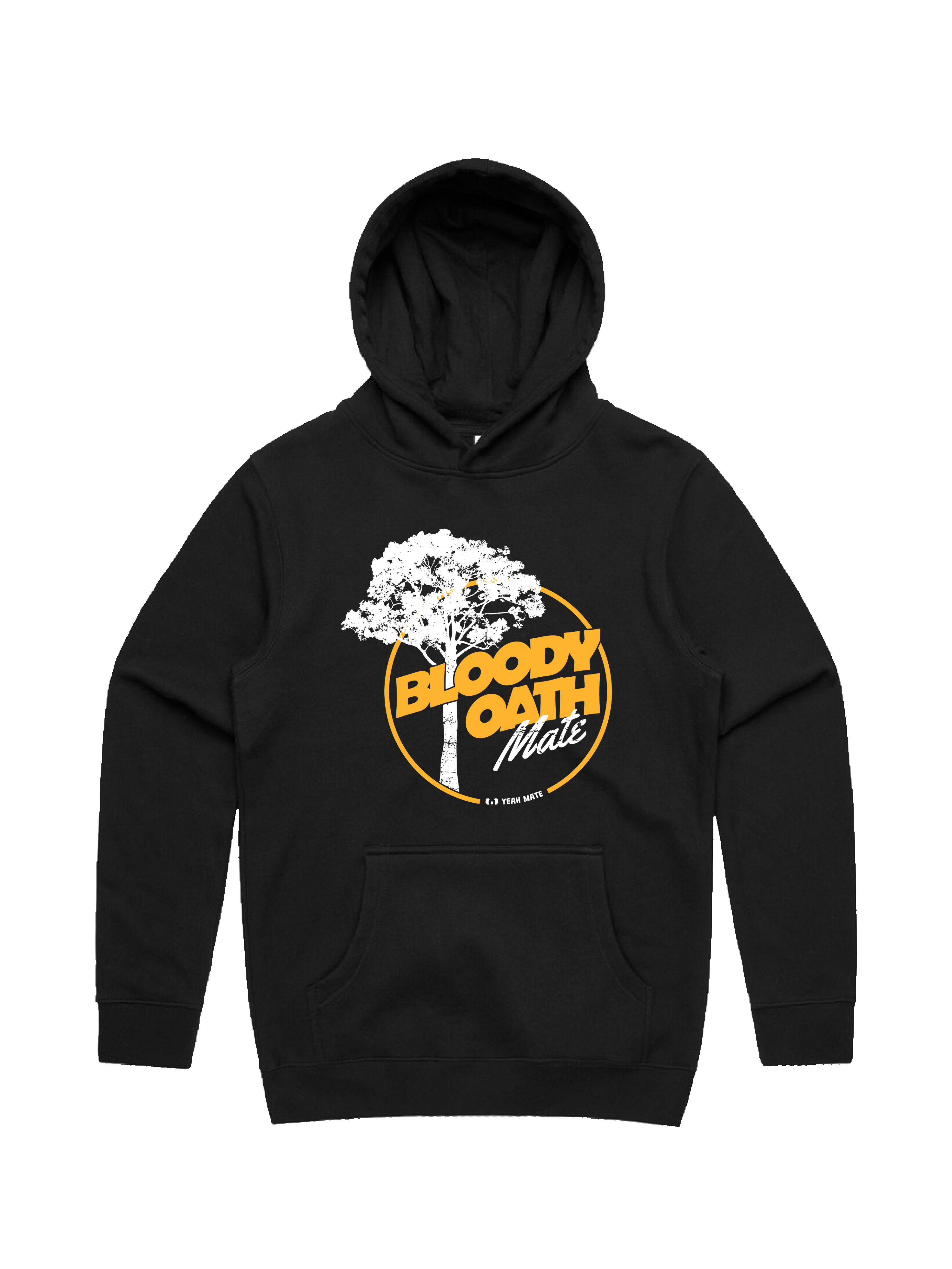 Premium Cotton Hoodie - Unisex Fit - Bloody Oath Mate™  5 - Black - Yeah Mate Freestyle™ Clothing
