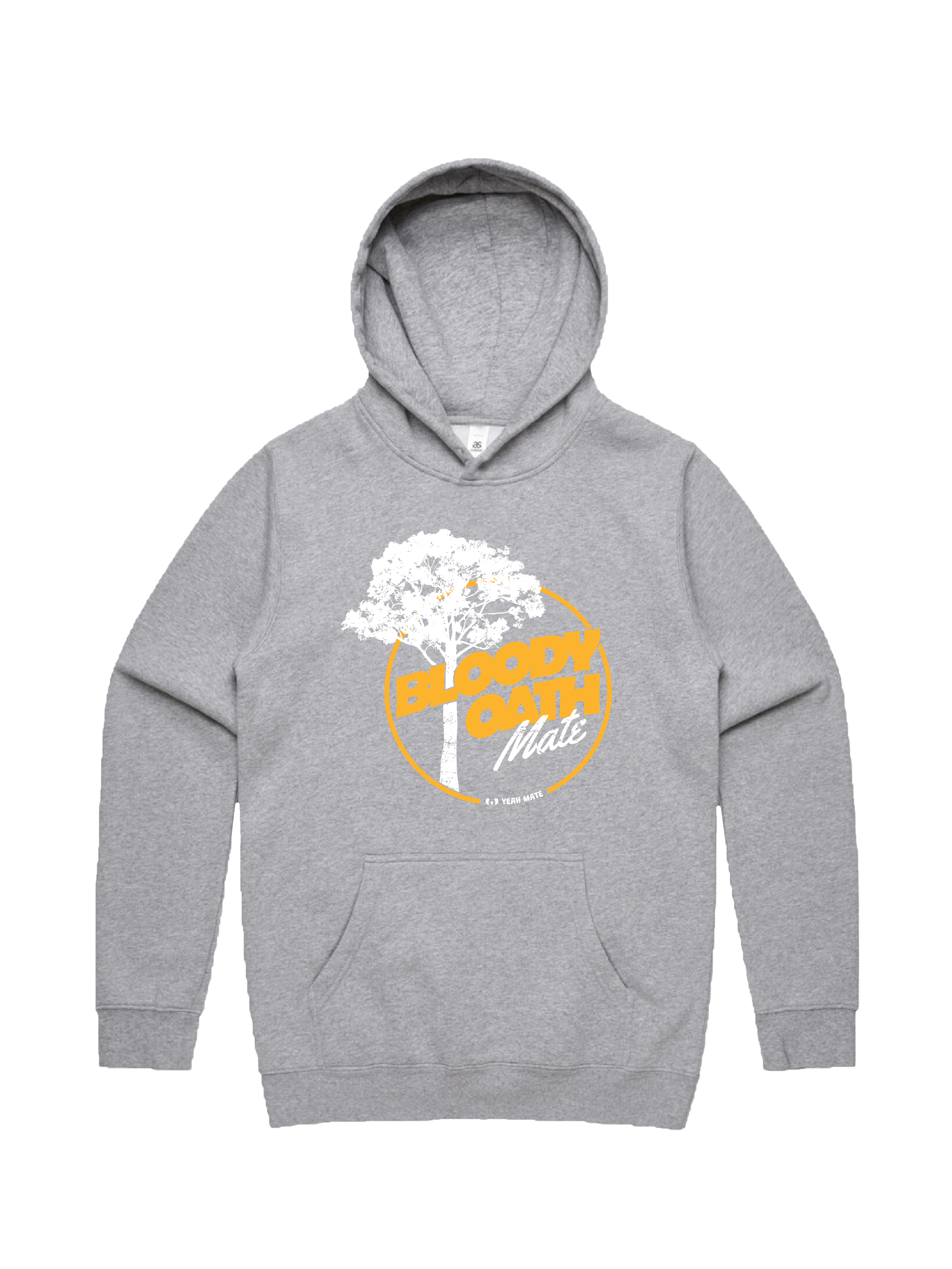 Premium Cotton Hoodie - Unisex Fit - Bloody Oath Mate™  5 - Grey Marle - Yeah Mate Freestyle™ Clothing
