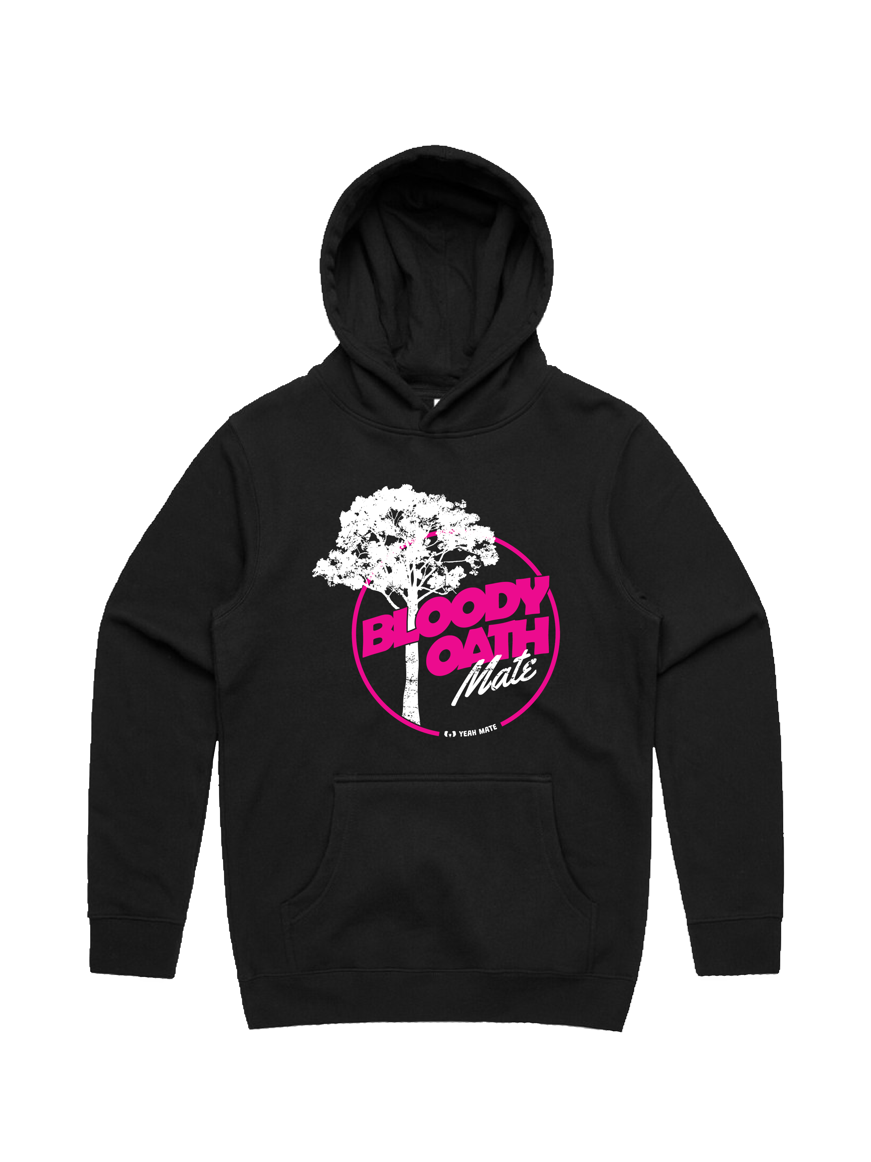 Premium Cotton Hoodie - Unisex Fit - Bloody Oath Mate™  6 - Black - Yeah Mate Freestyle™ Clothing
