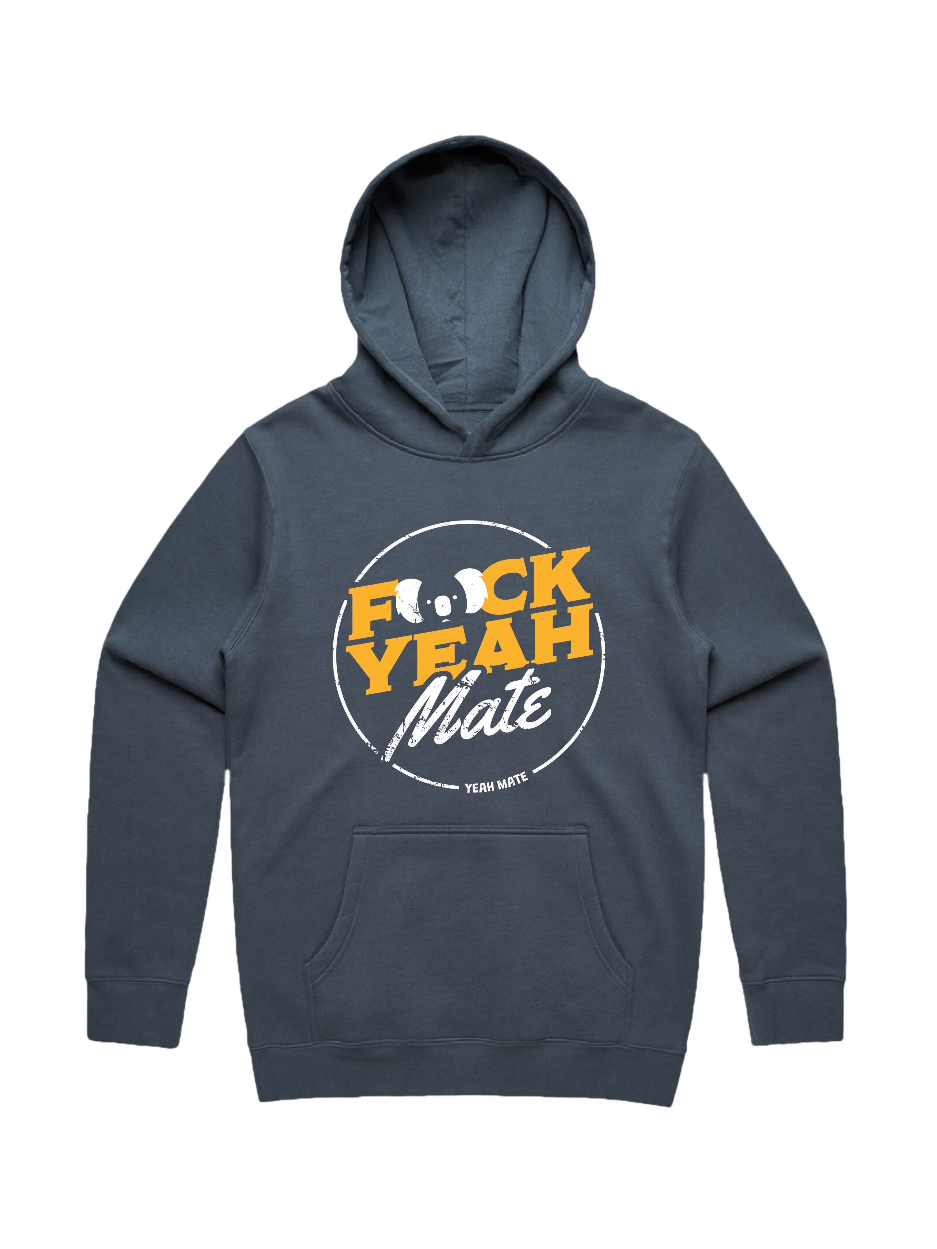 Premium Cotton Hoodie - Unisex Fit - F🐨ck Yeah Mate™ 1 - Petrol Blue - Yeah Mate Freestyle™ Clothing
